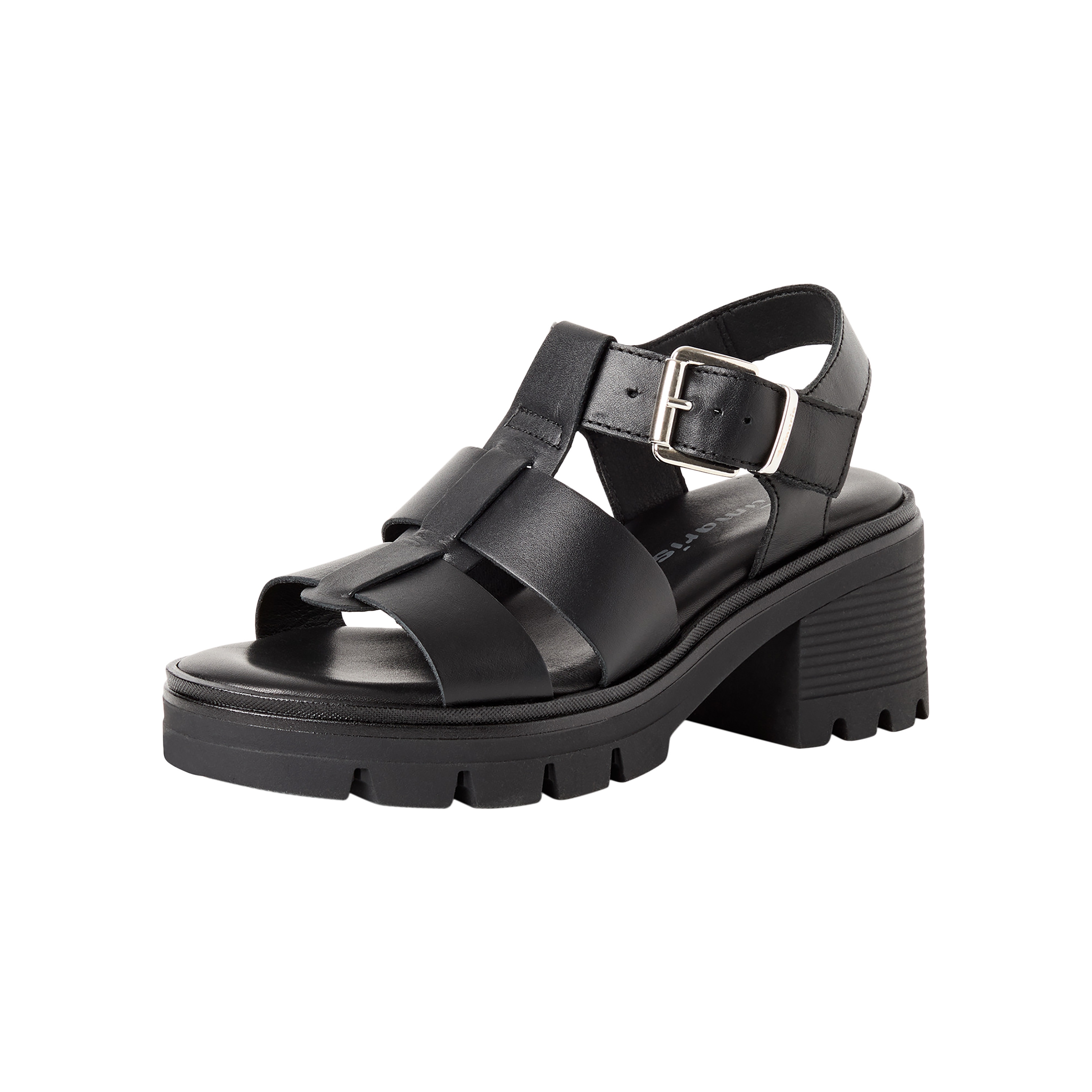 Leather heeled sandals TAMARIS Black