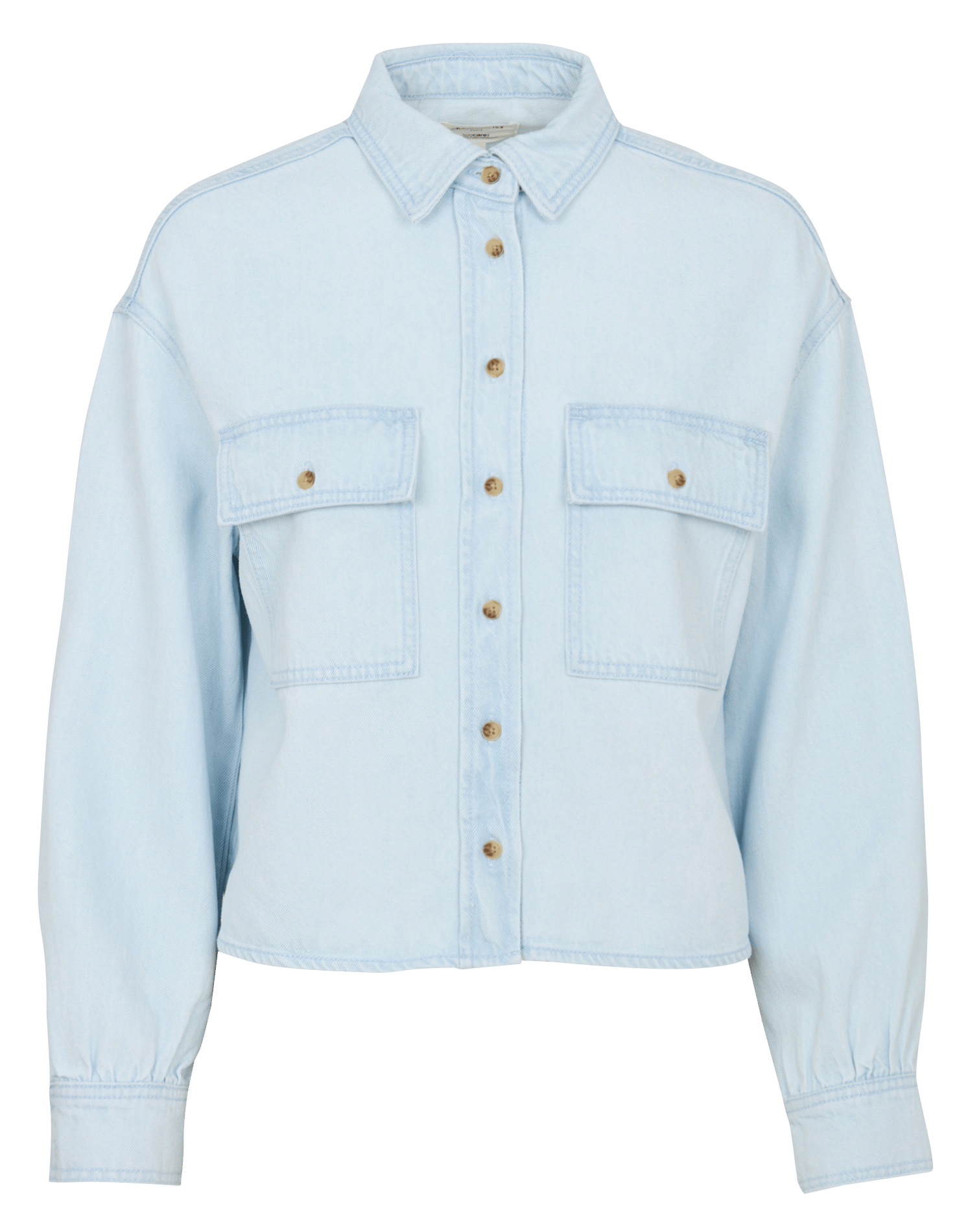 Blouse van jeans Blauw