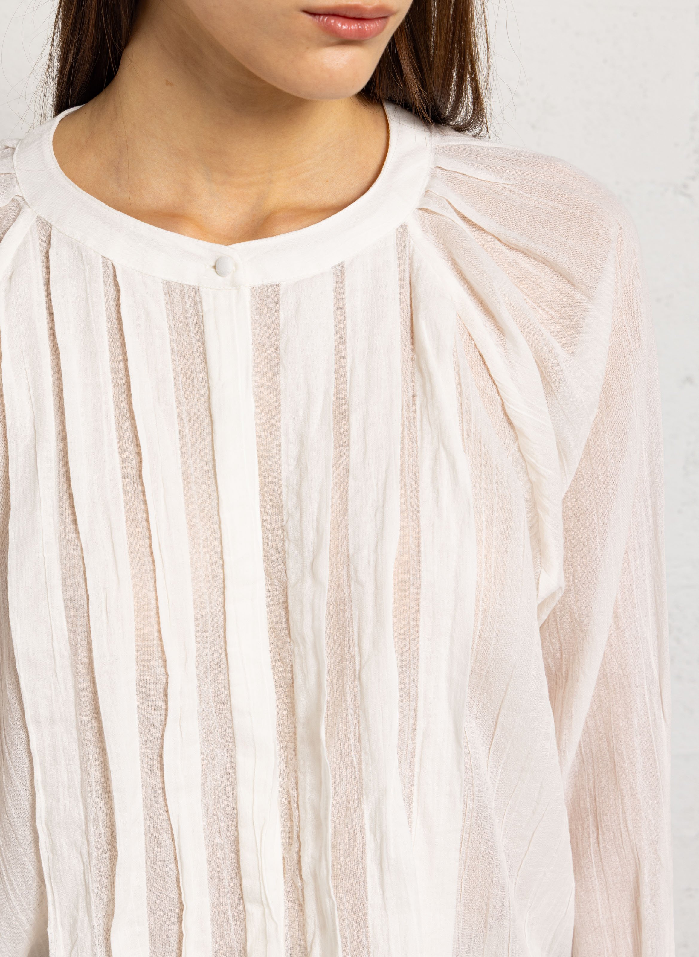 Getailleerde effen blouse DIEGA Wit