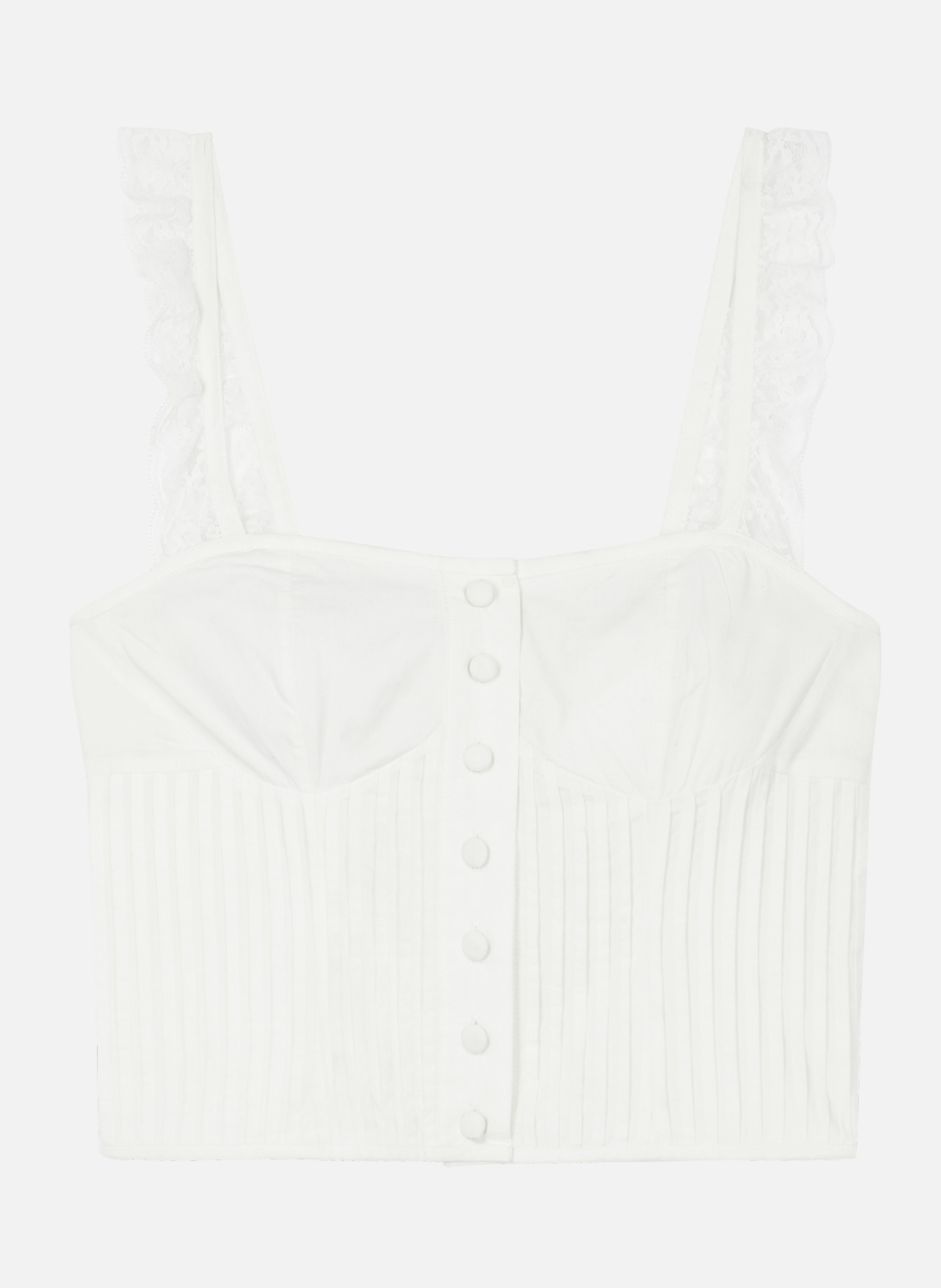 Cotton top with ruffled lace straps THE KOOPLES White