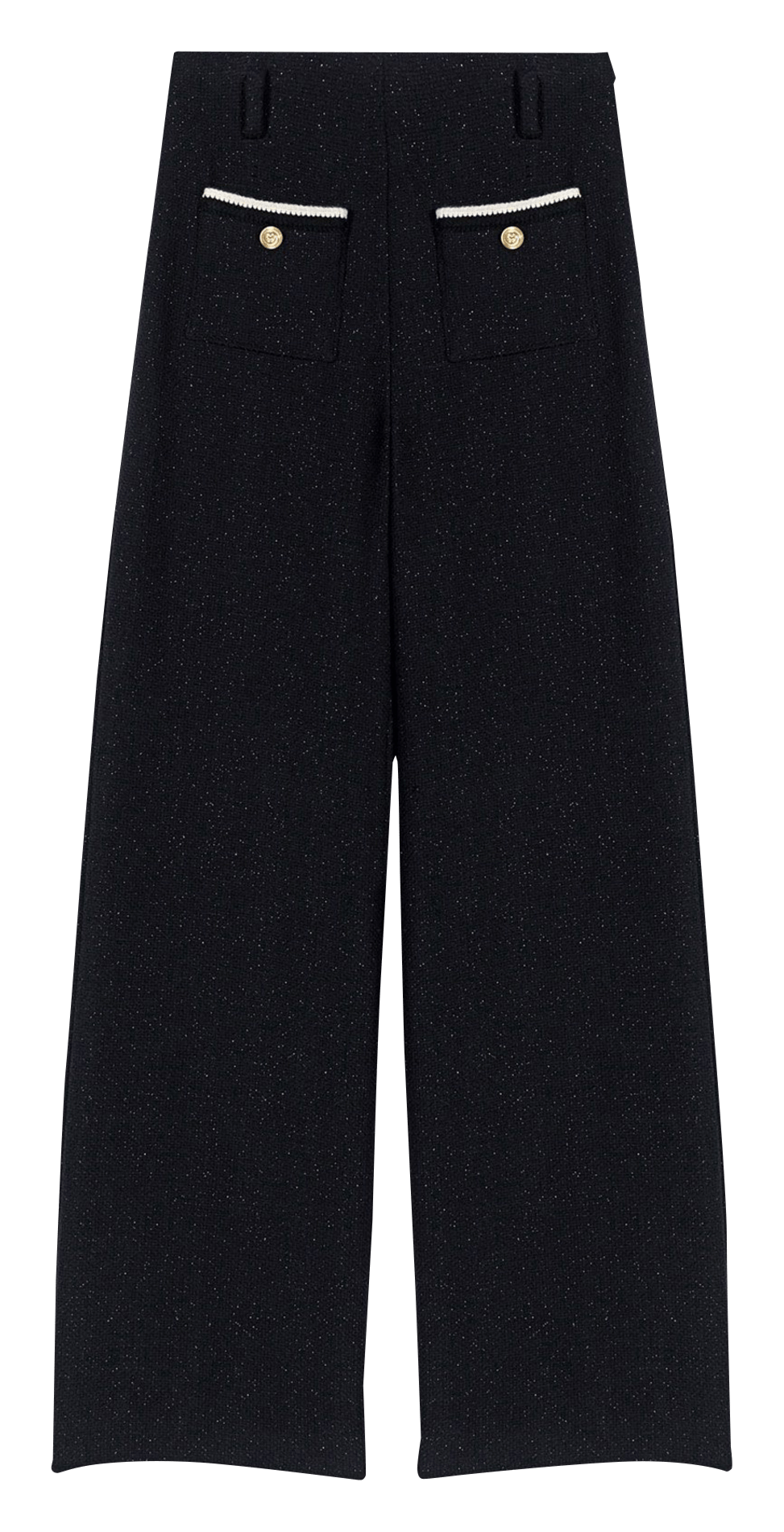 Pantalon taille haute large  MAJE Noir