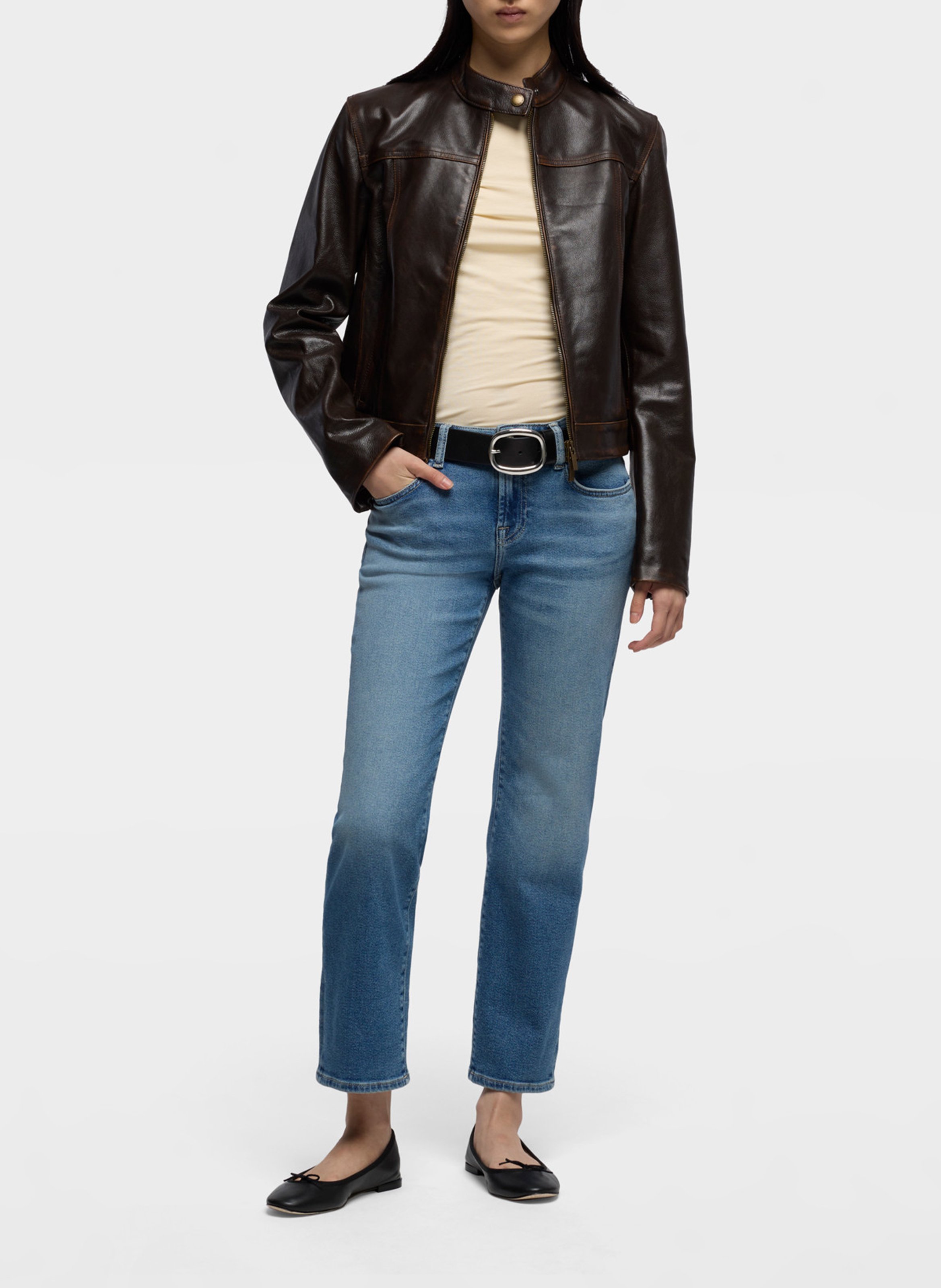 Jean large en coton mélangé 7 FOR ALL MANKIND Bleu