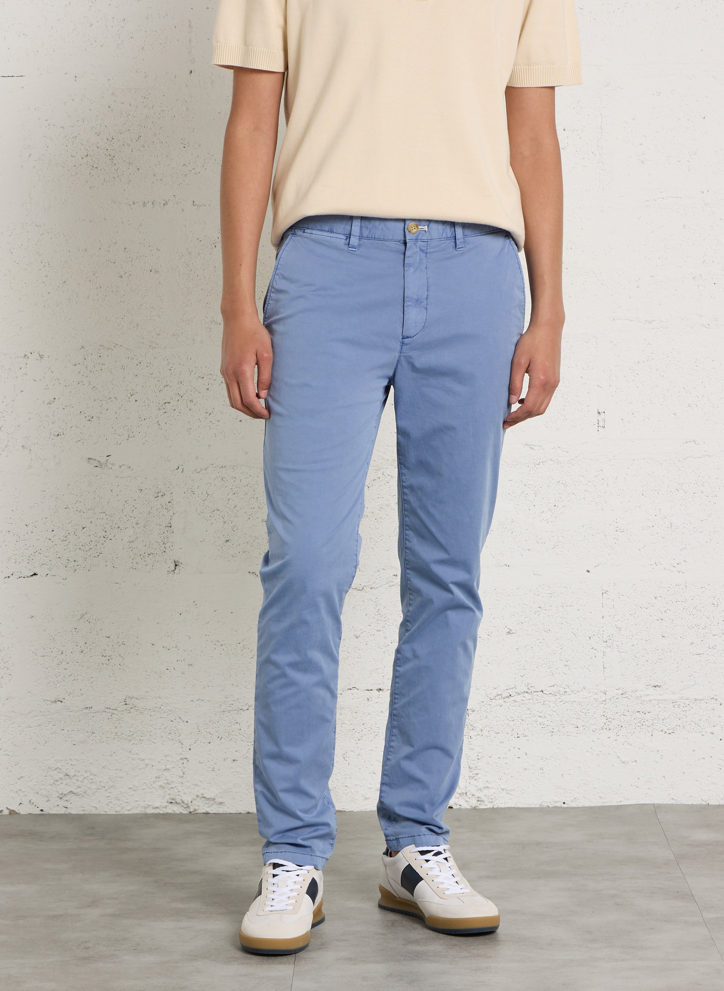Solid straight chino pants GANT Blue