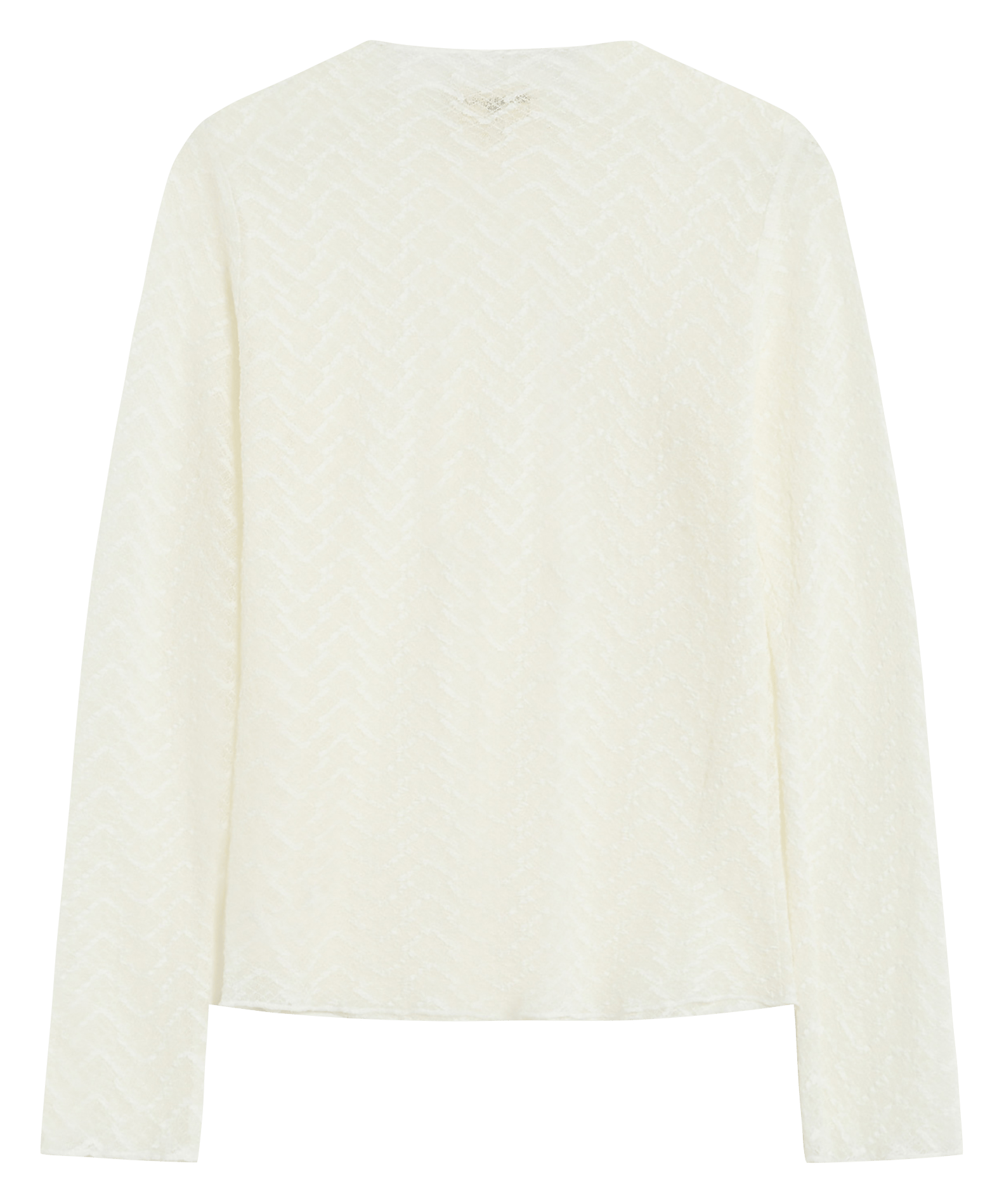 Straight round-neck lace top GRACE ET MILA White