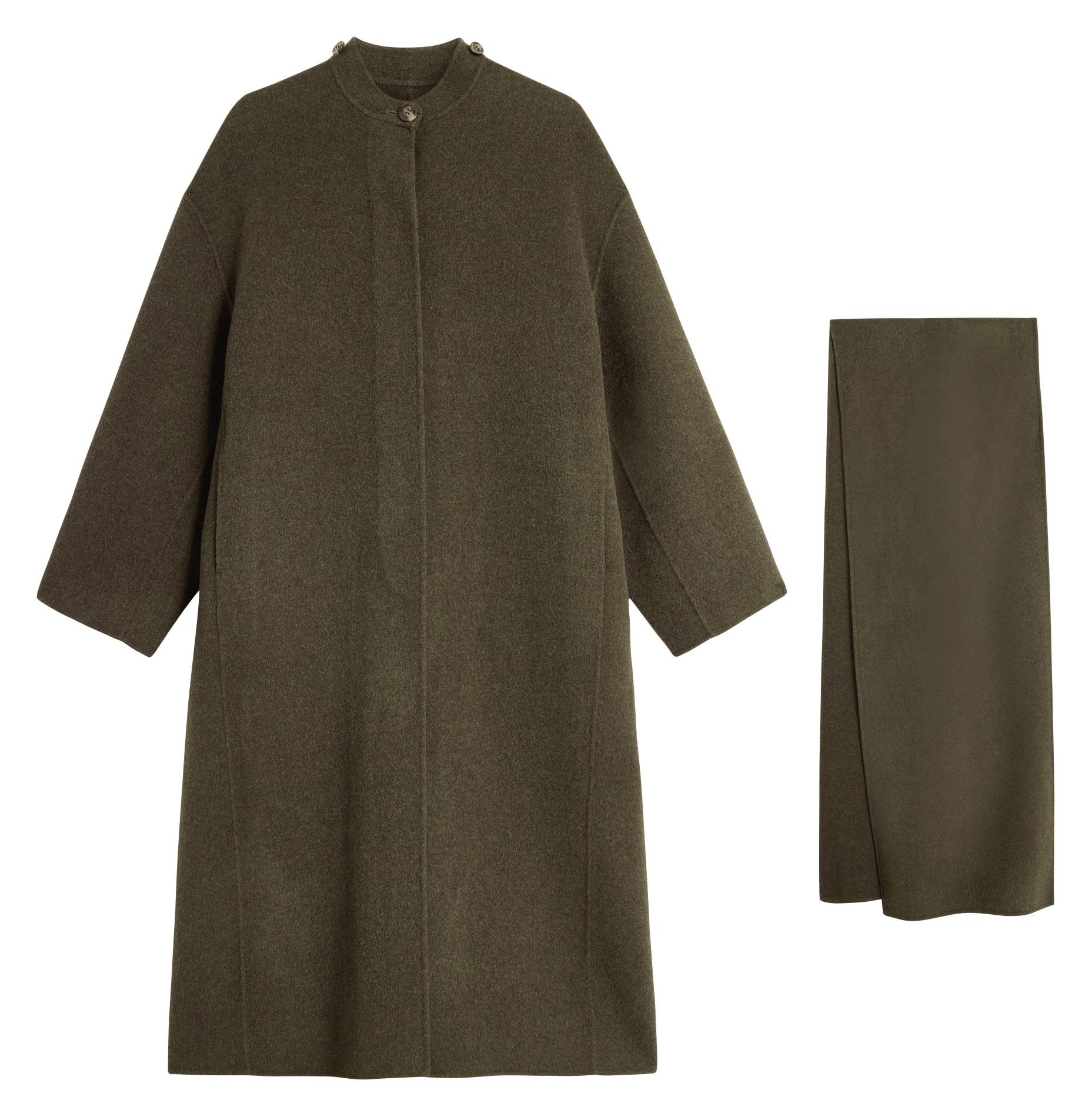 Oversized wool-mix coat SOEUR Khaki