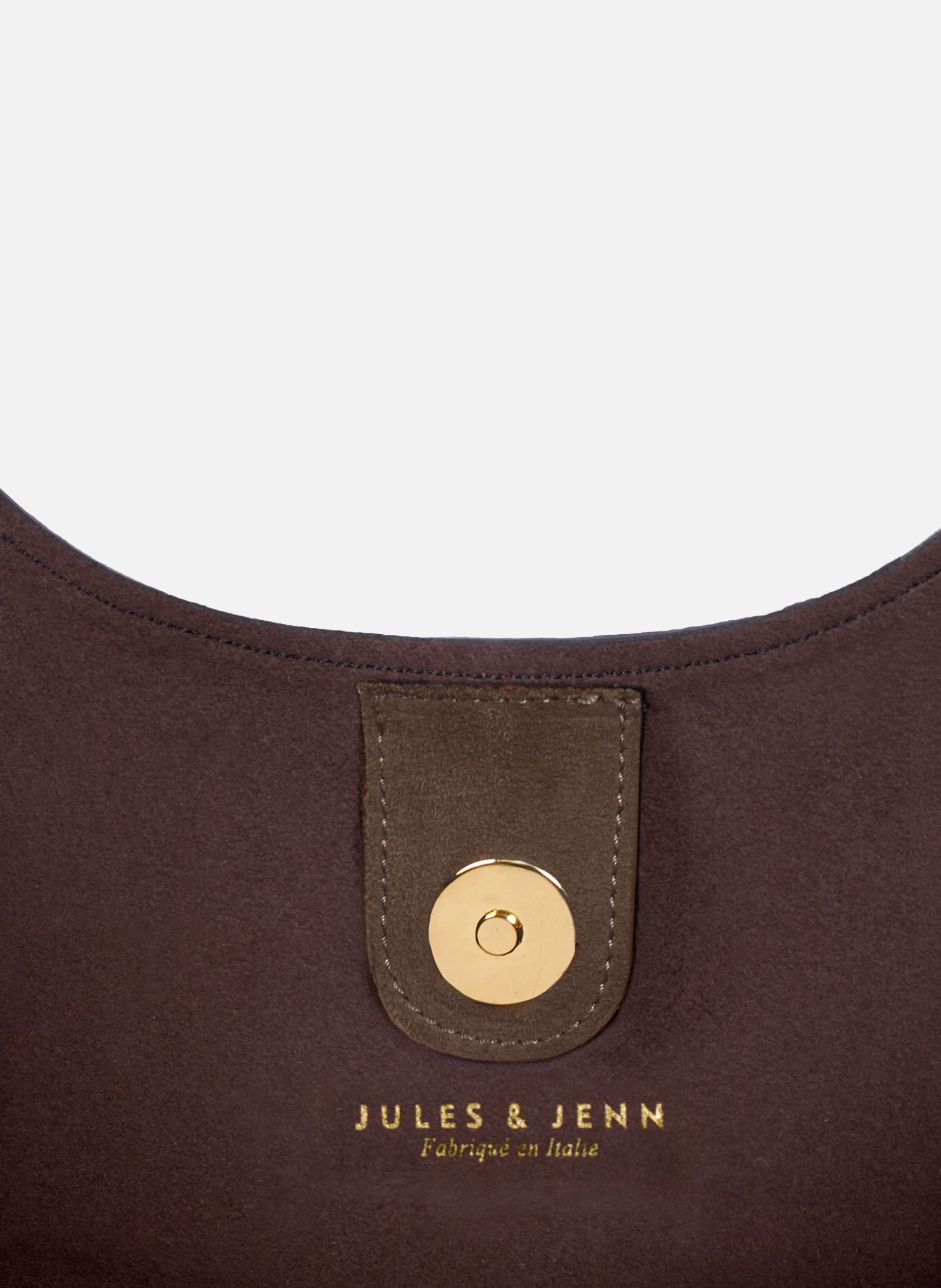 Sybil Tote Bag in Leather and Suede JULES & JENN Brown