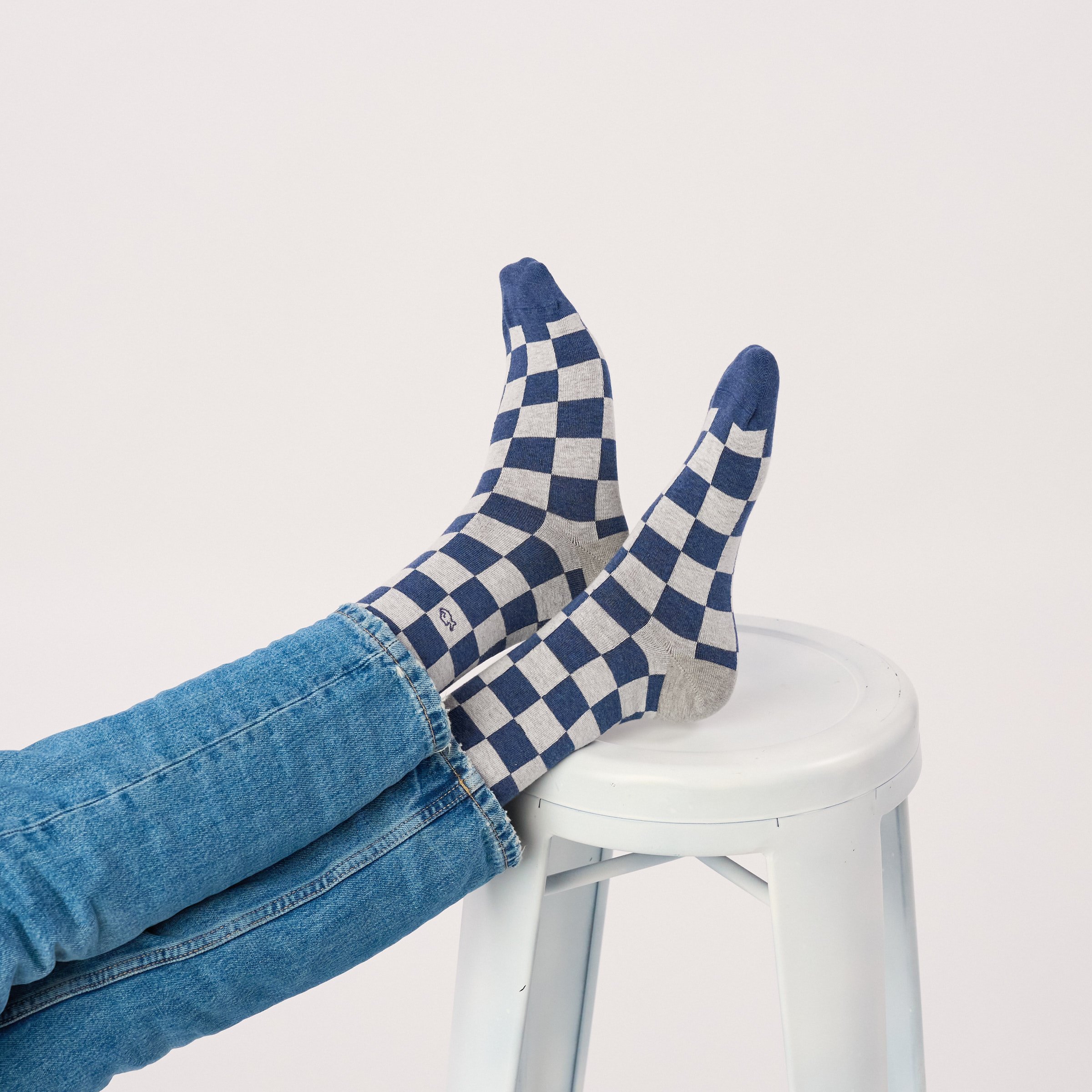Combed cotton checkered socks | Brown BILLYBELT Men