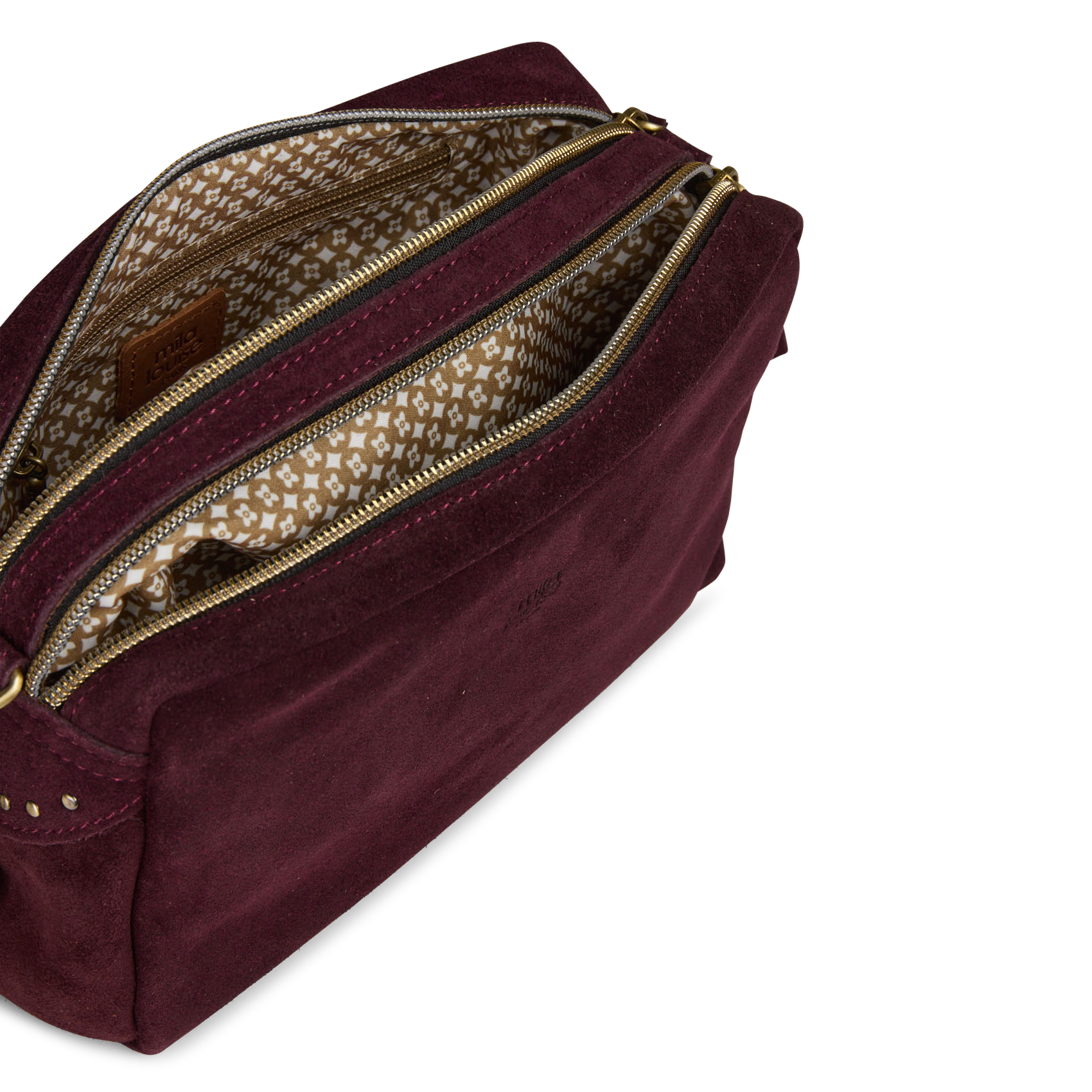 Cameratas van veloursleer MILA LOUISE Rood
