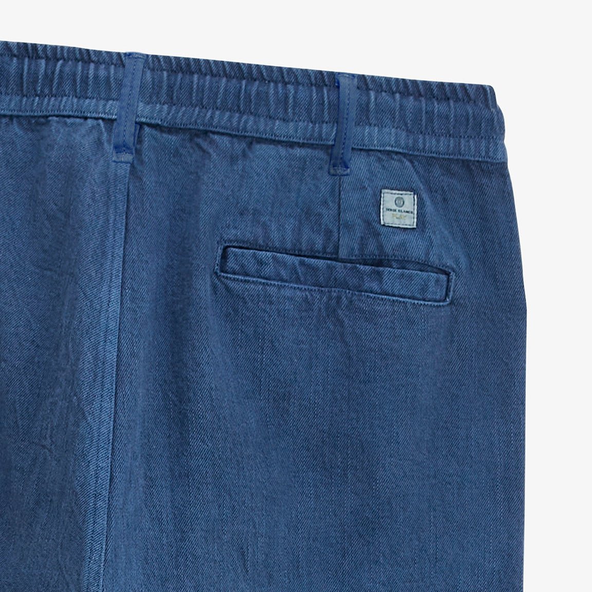 Textured twill cotton trousers with elasticated waist in blue play SERGE BLANCO Blue