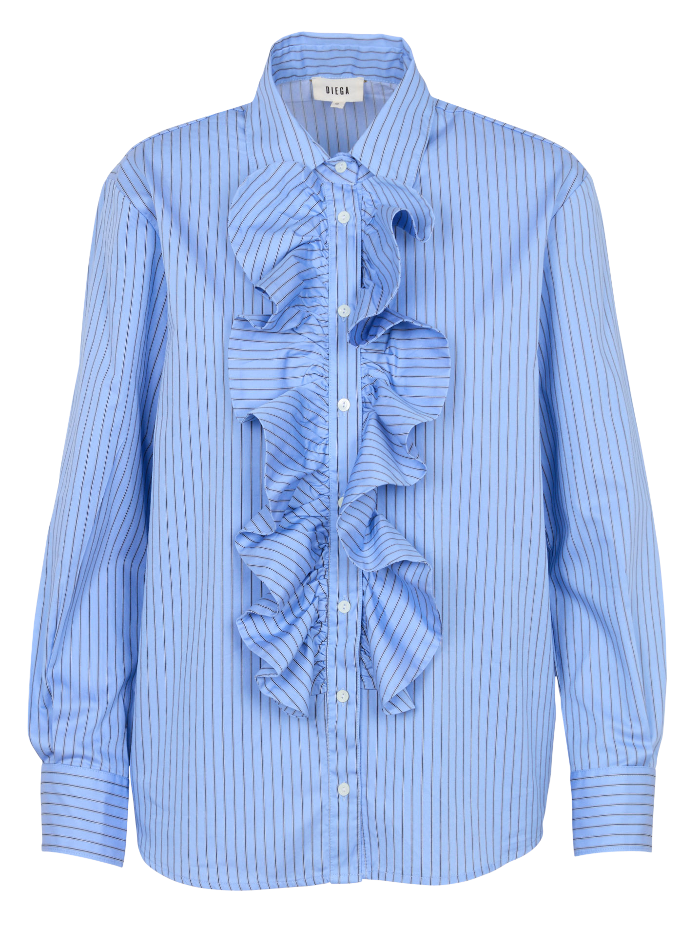 Chamallow - Gestreifte Bluse mit Rüschen DIEGA Blau