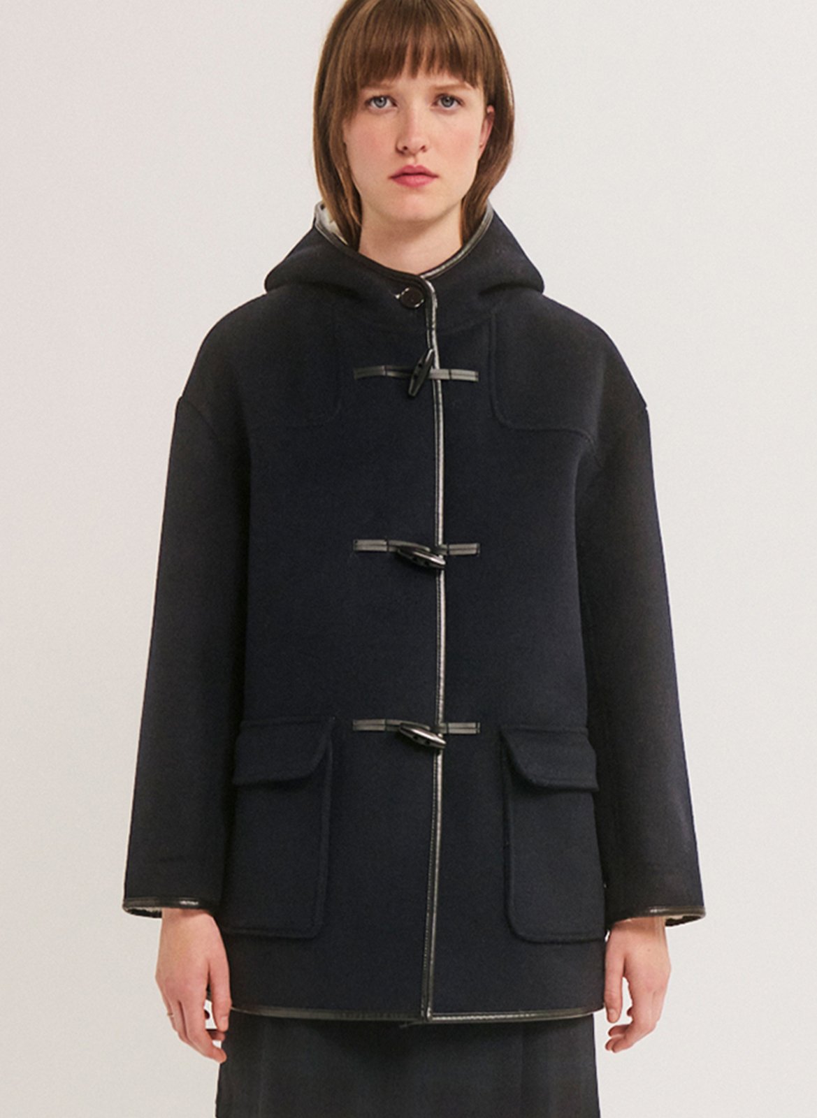 Manteau droit col à capuche PABLO Blauw