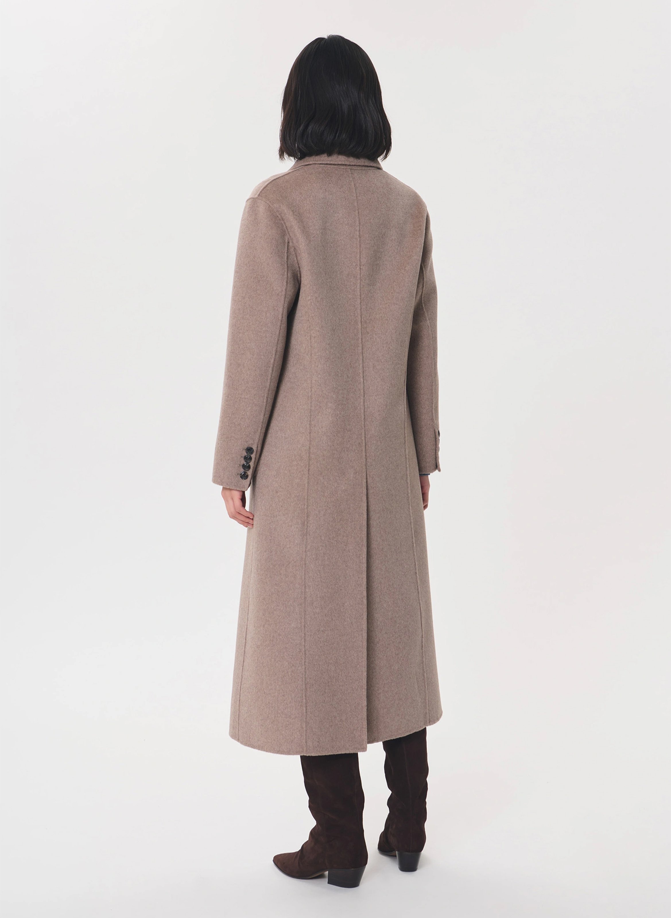 Manteau col tailleur en laine mélangée TARA JARMON Marron