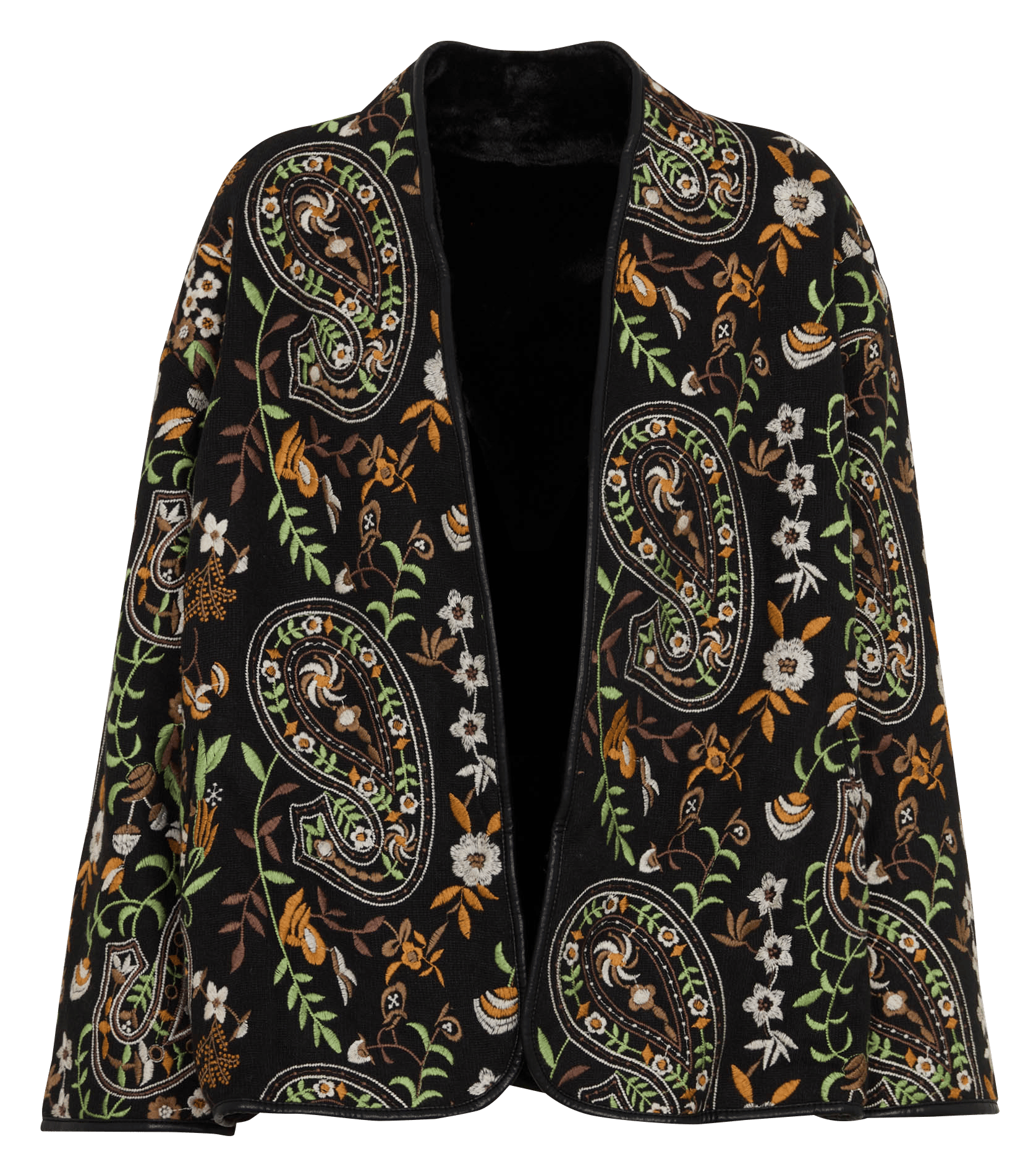 Manteau droit brodé SEE U SOON Noir