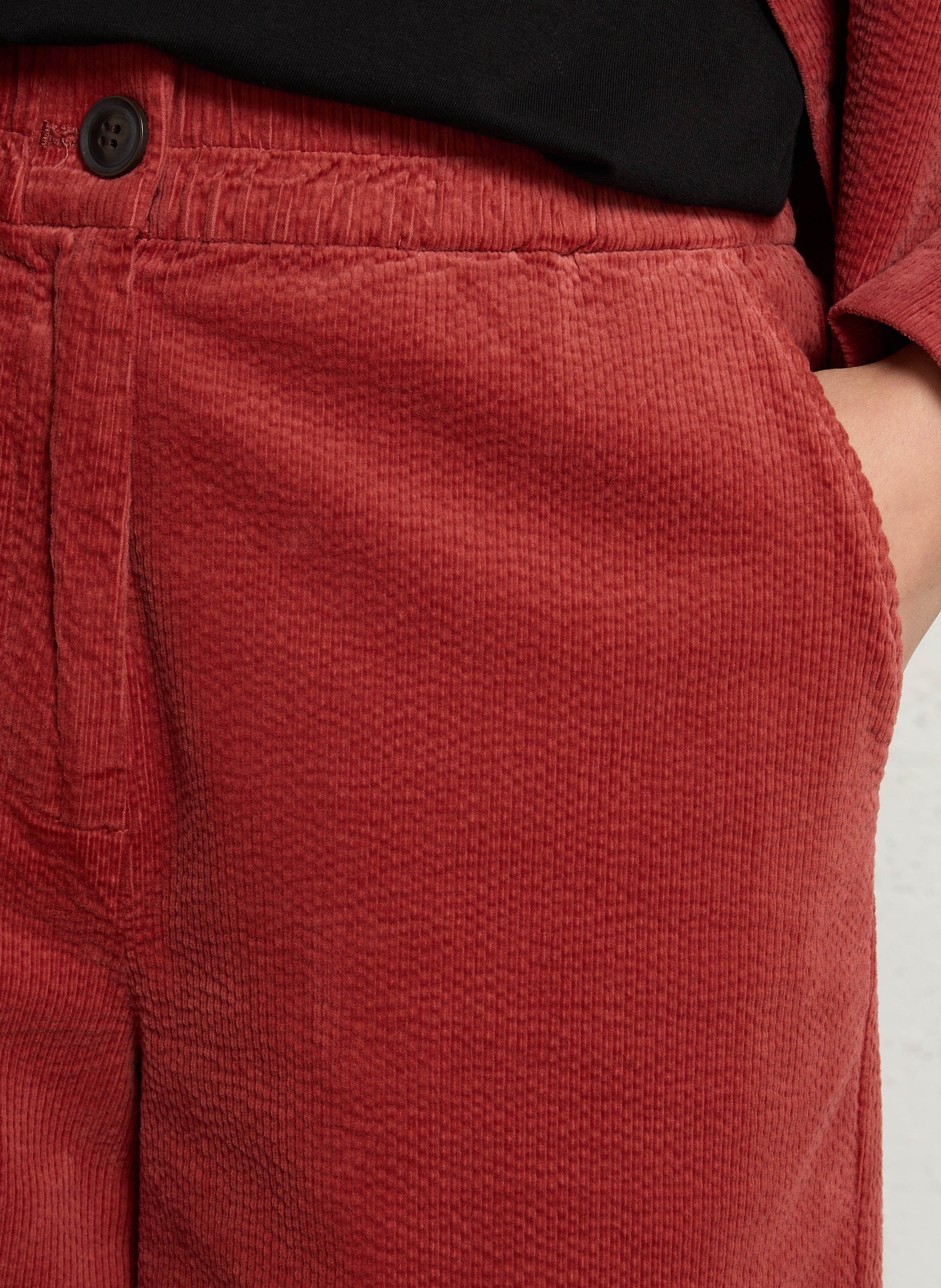 Pantalon large velours côtelé en coton mélangé NICE THINGS Rose