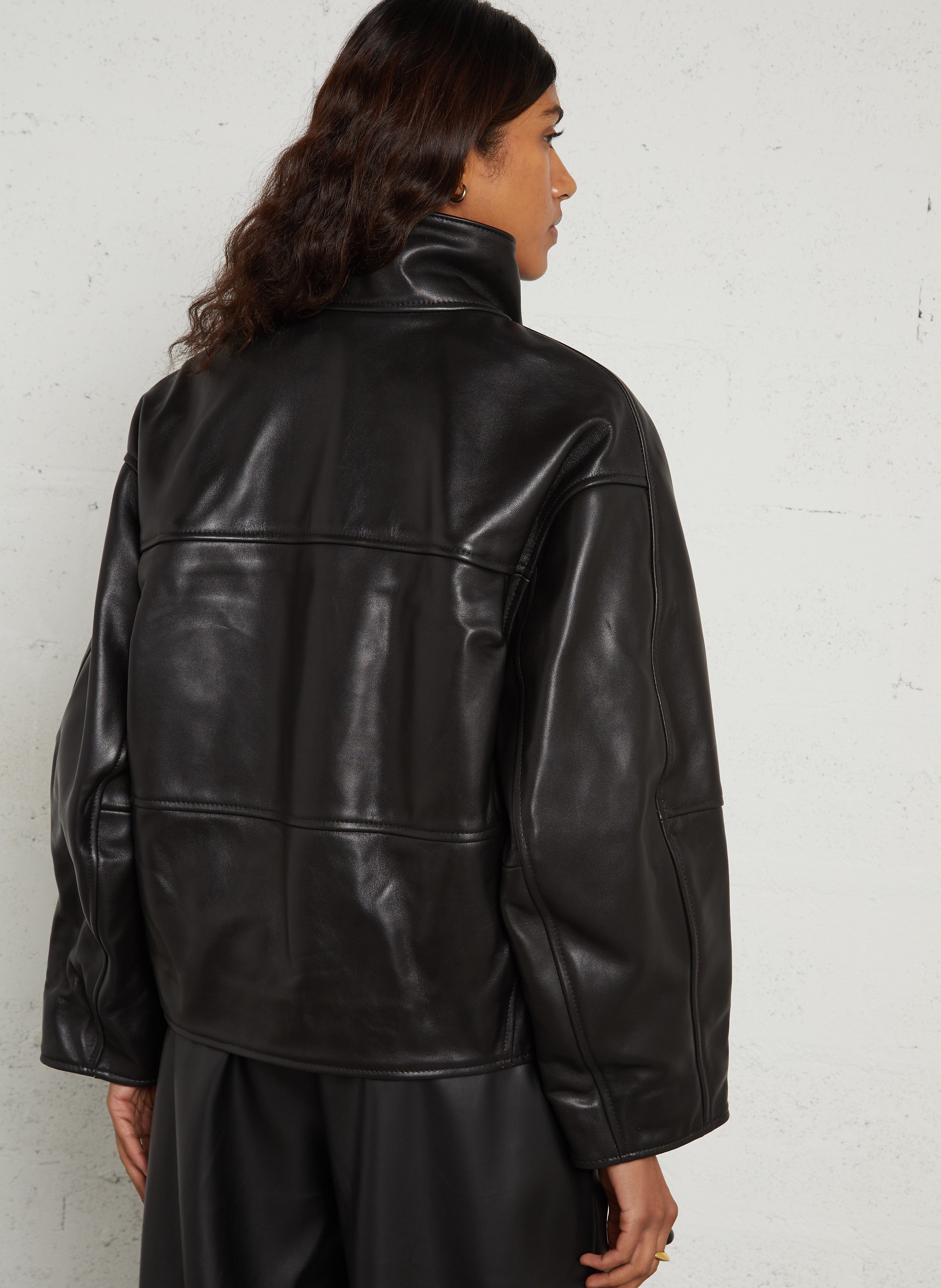 Oversize-Blouson aus Leder SOEUR Schwarz