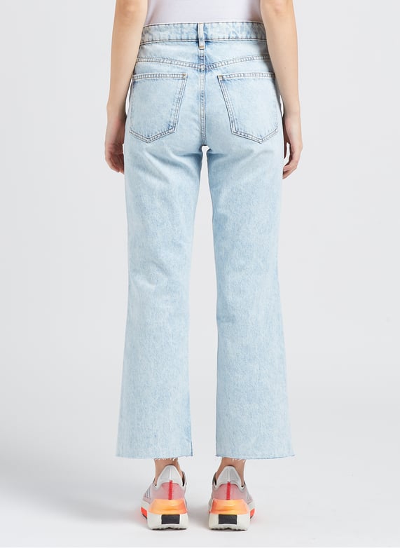 Katoenen bootcut-jeans met hoge taille | Blauw by IRO Katoenen bootcut-jeans met hoge taille Blauw