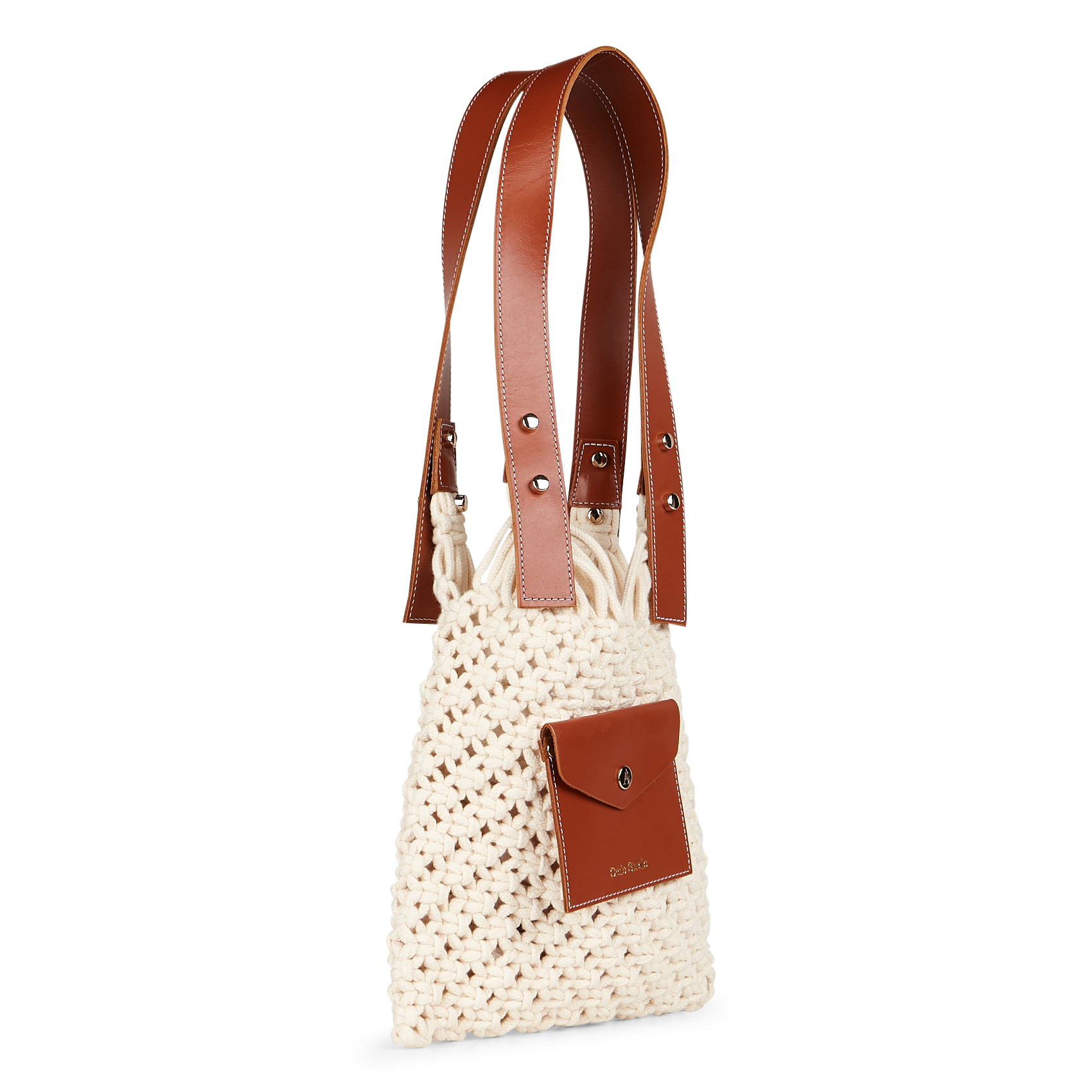 Sac porté épaule macramé en coton mélangé CRAIE STUDIO Marron