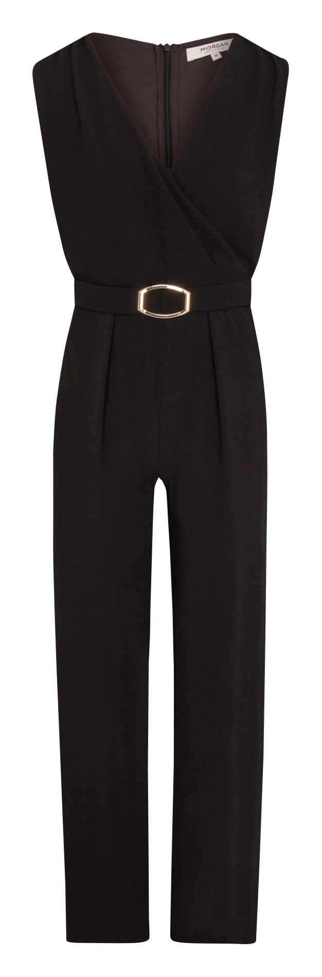 Rechte, mouwloze jumpsuit MORGAN Zwart