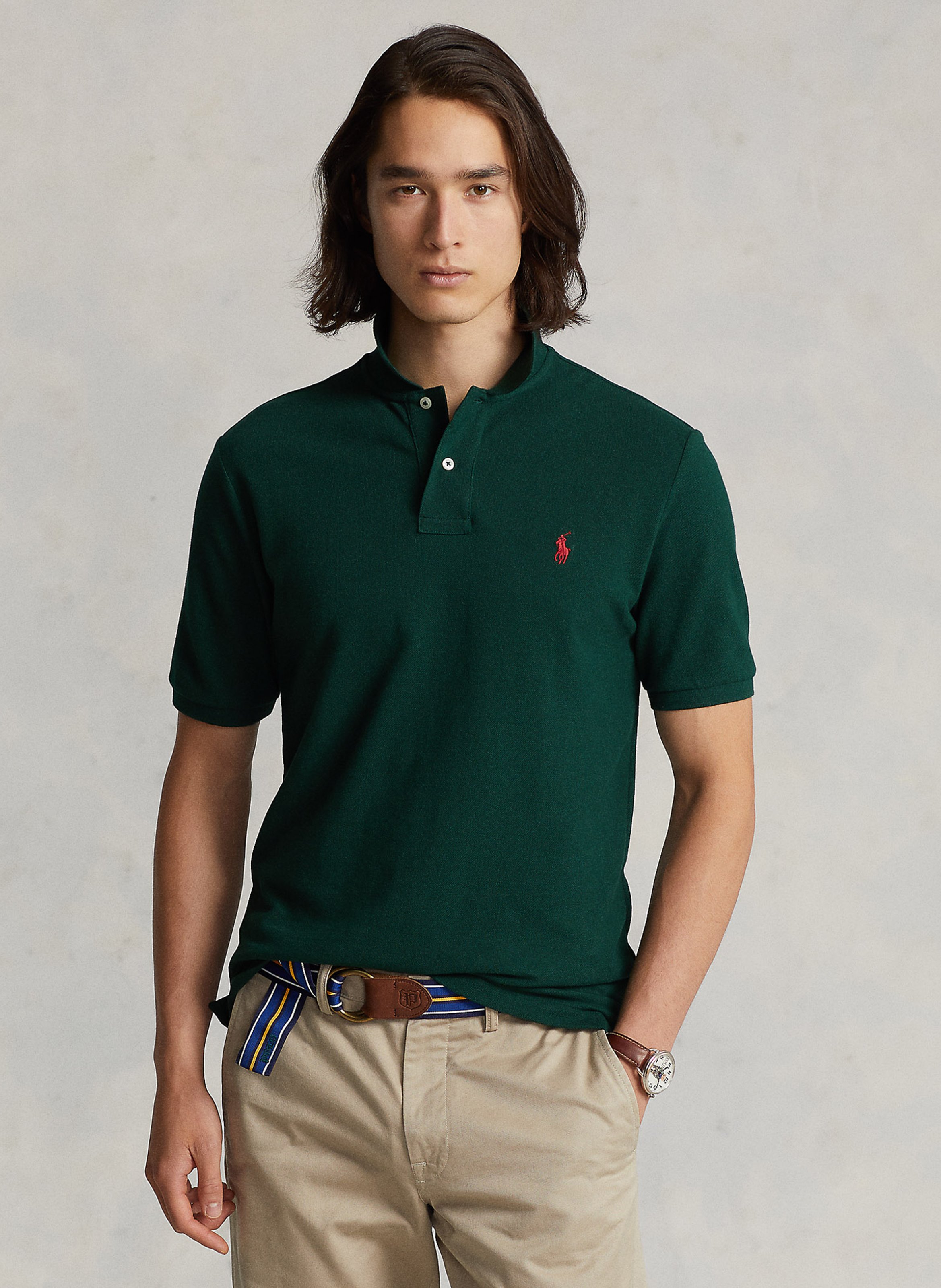 Mens green polo on sale