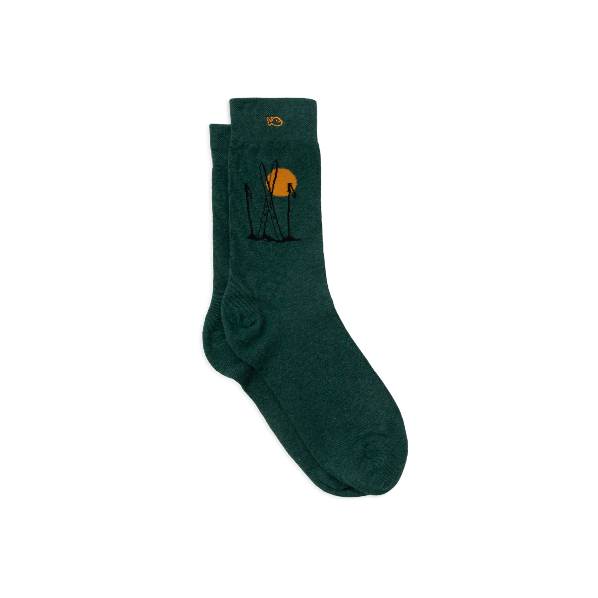 Combed cotton socks with patterns BILLYBELT Green