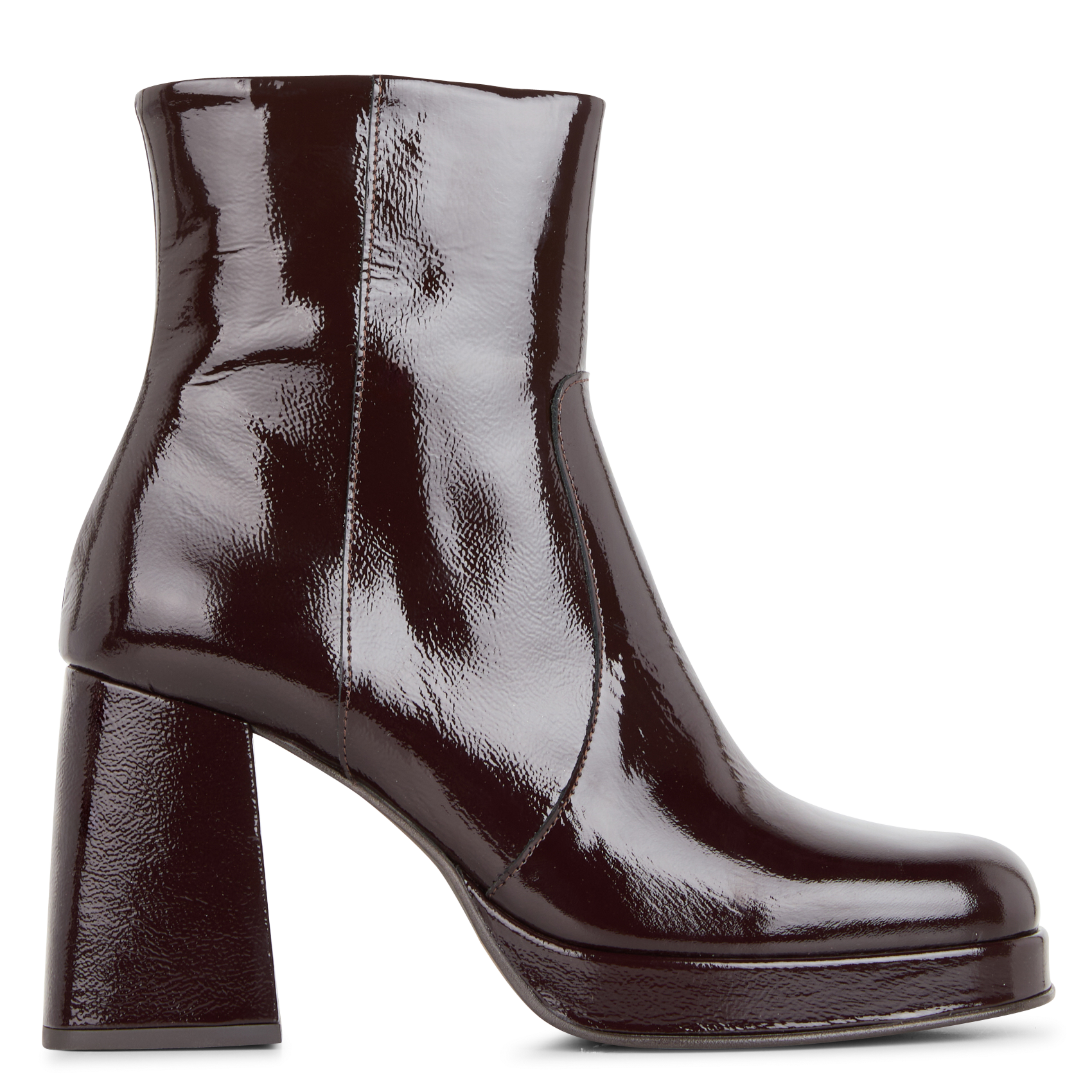 Bottines en cuir venis LA FEE MARABOUTEE Marron