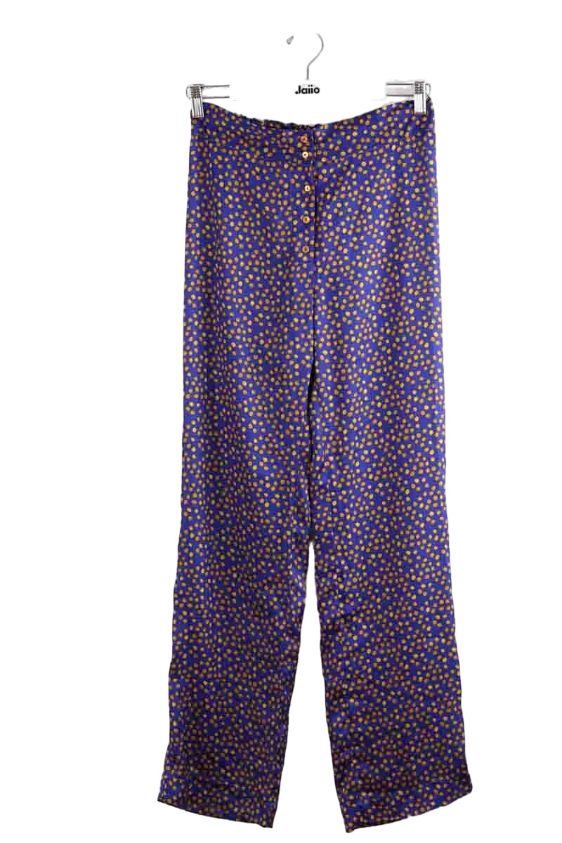 Silk wide-leg cropped trousers HEIMSTONE - Seconde Main Blue