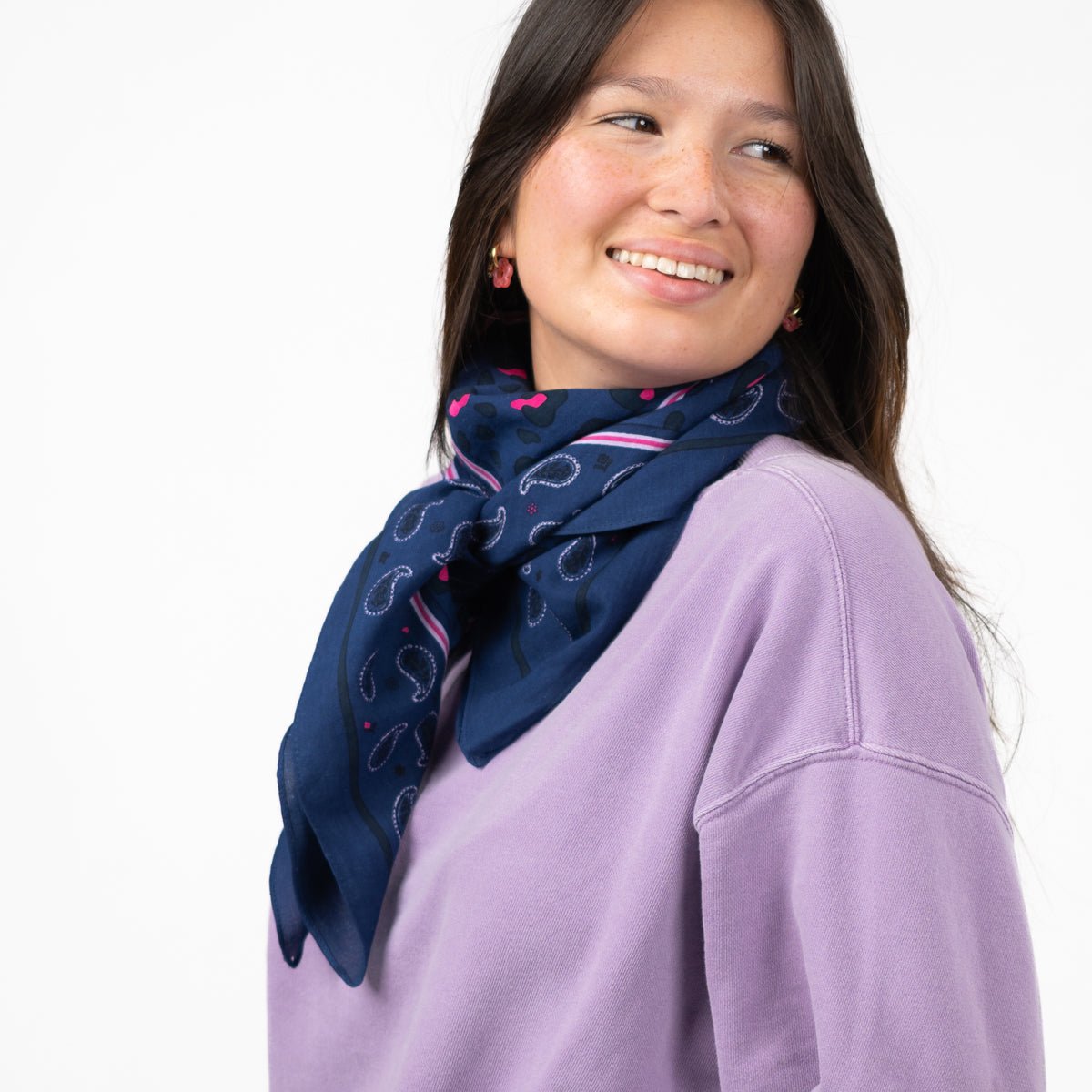 Organic cotton scarf Blue