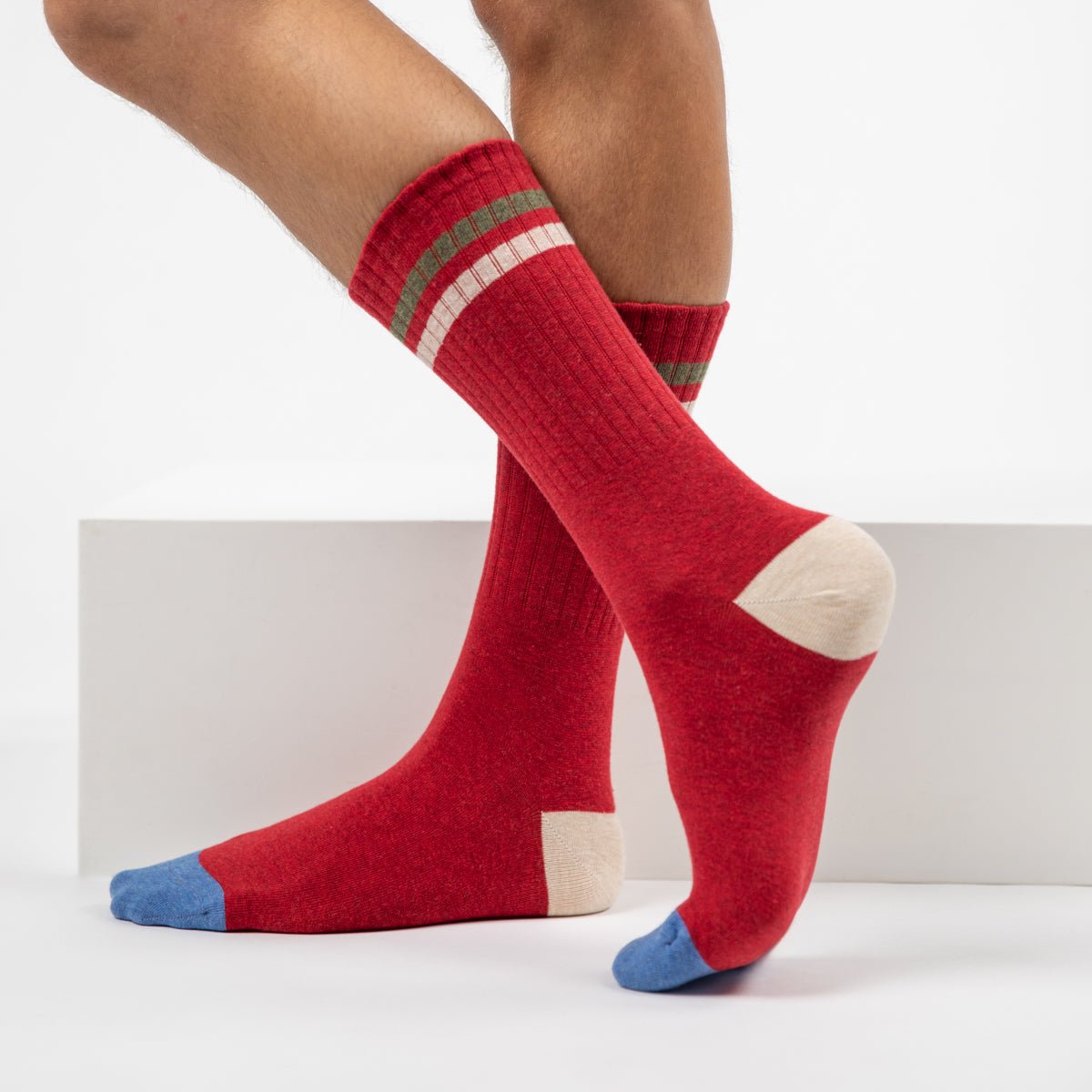 Combed Cotton Retro Socks BILLYBELT Red