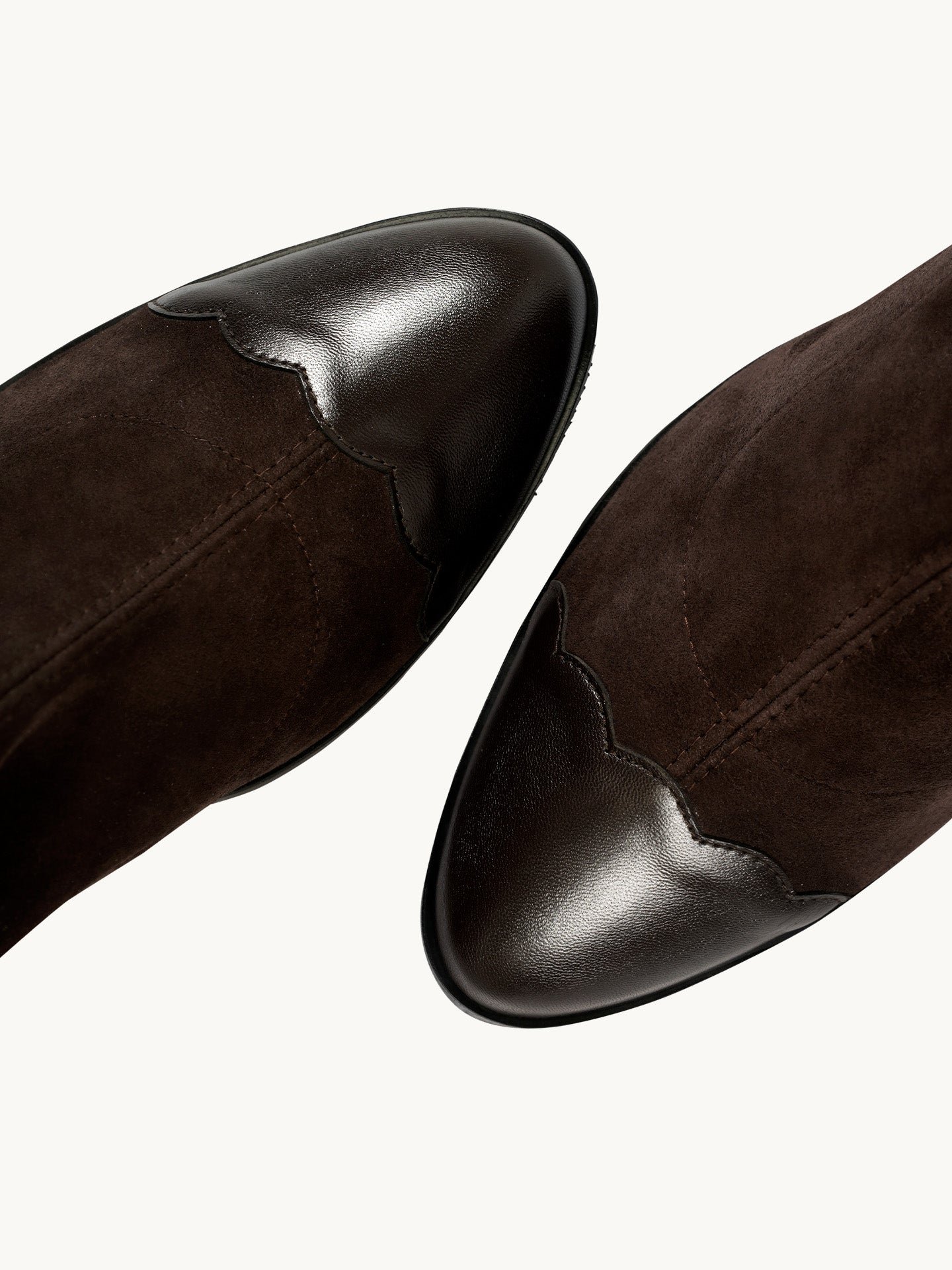 Stretch ankle boots with suede leather heel EMZI PARIS Brown