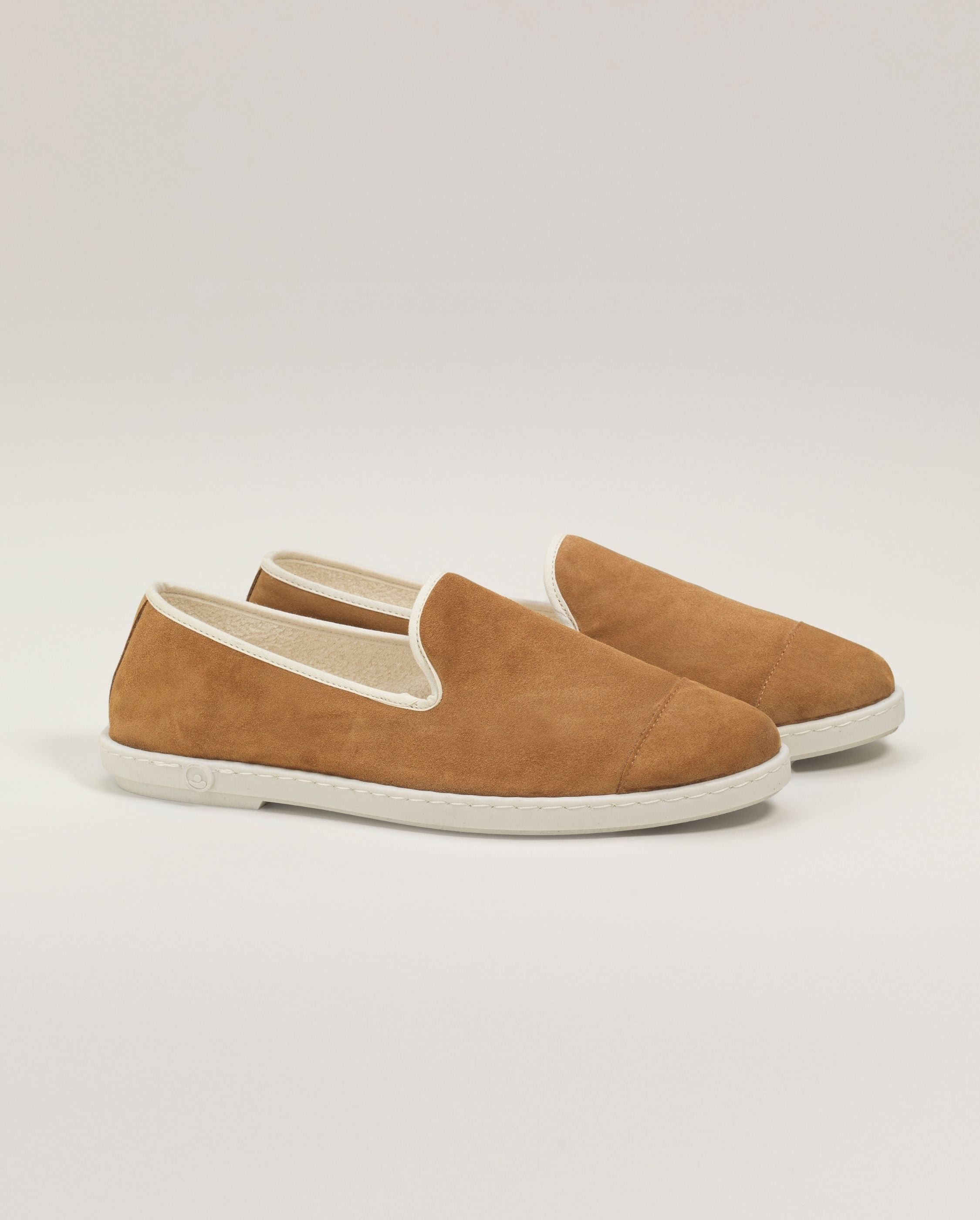 Men's leather slipper, camel ANGARDE Brown
