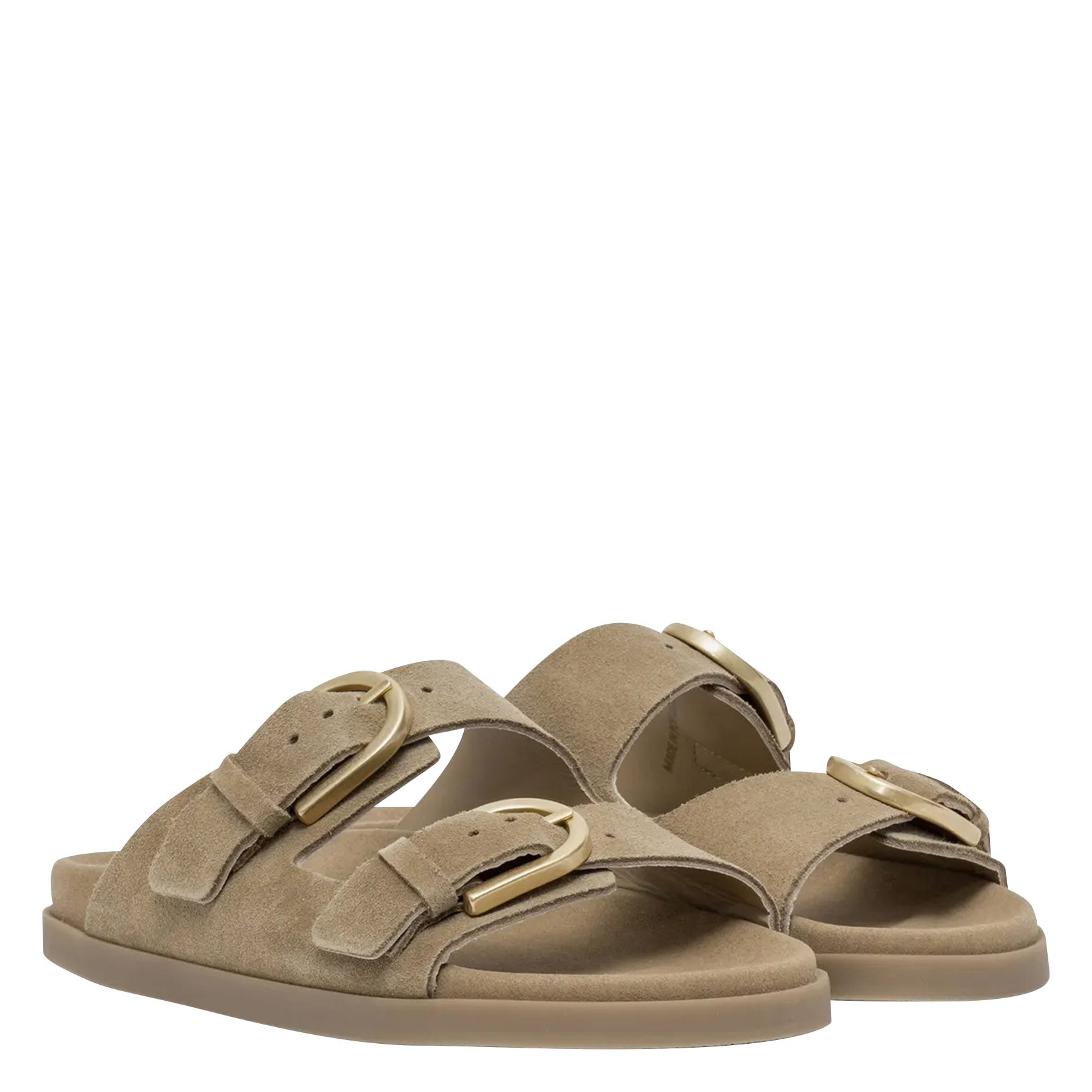 Flache Riemchensandalen aus Leder BOCAGE Beige