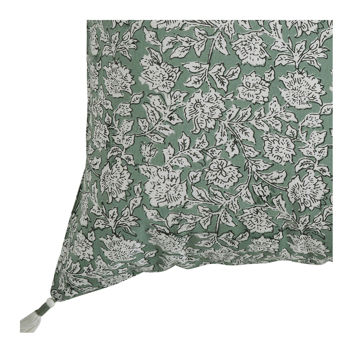 Cotton cushion cover BLANC D'IVOIRE Green