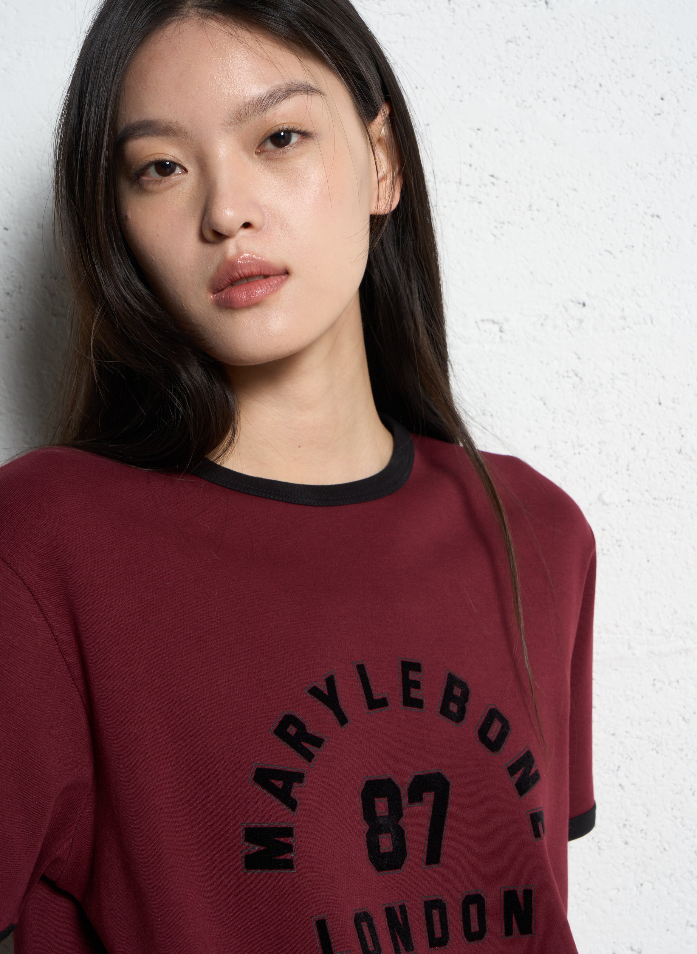 Tee-shirt col rond en coton IKKS Rose