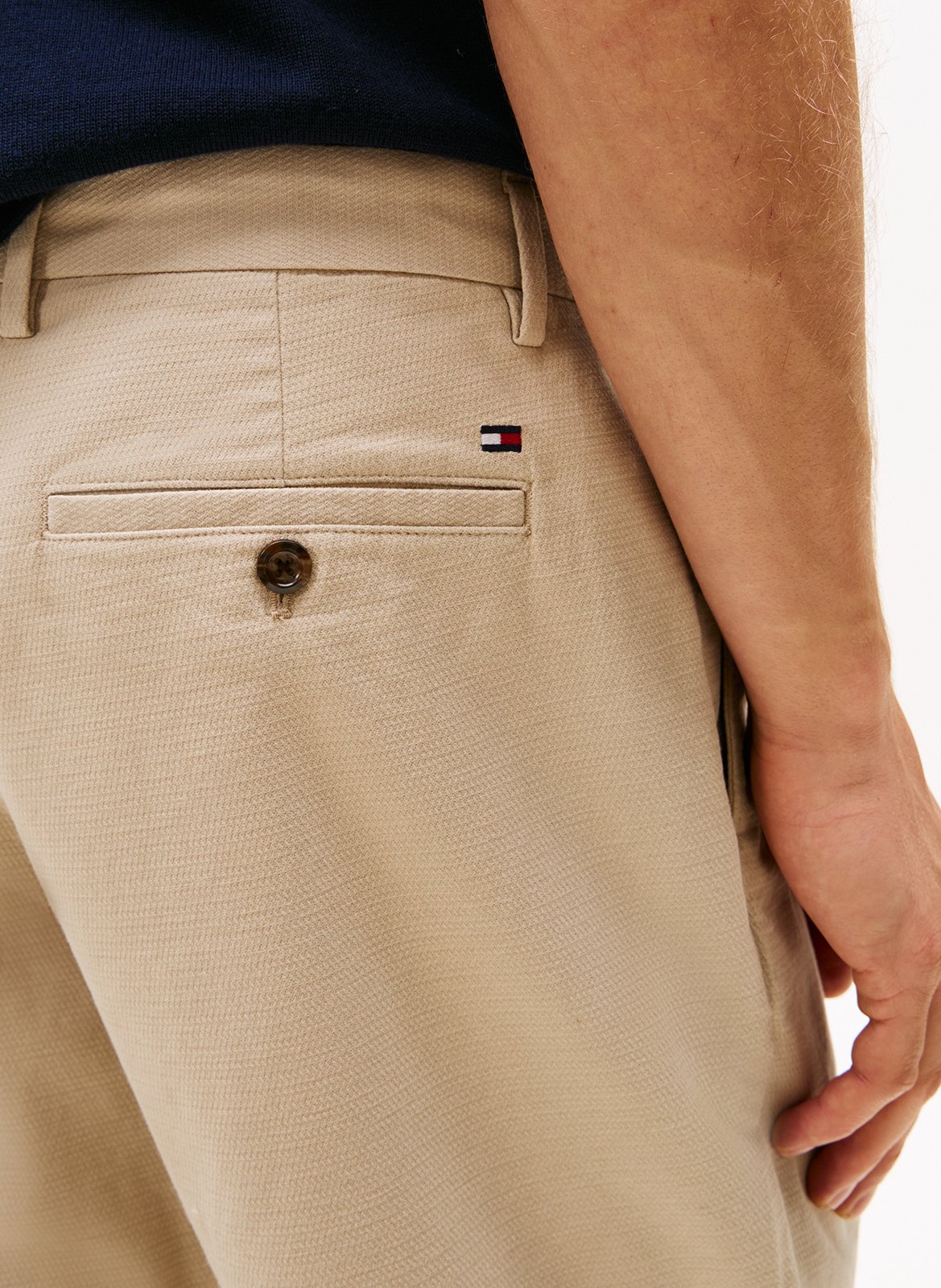 Katoenen straight fit pantalon TOMMY HILFIGER Kaki