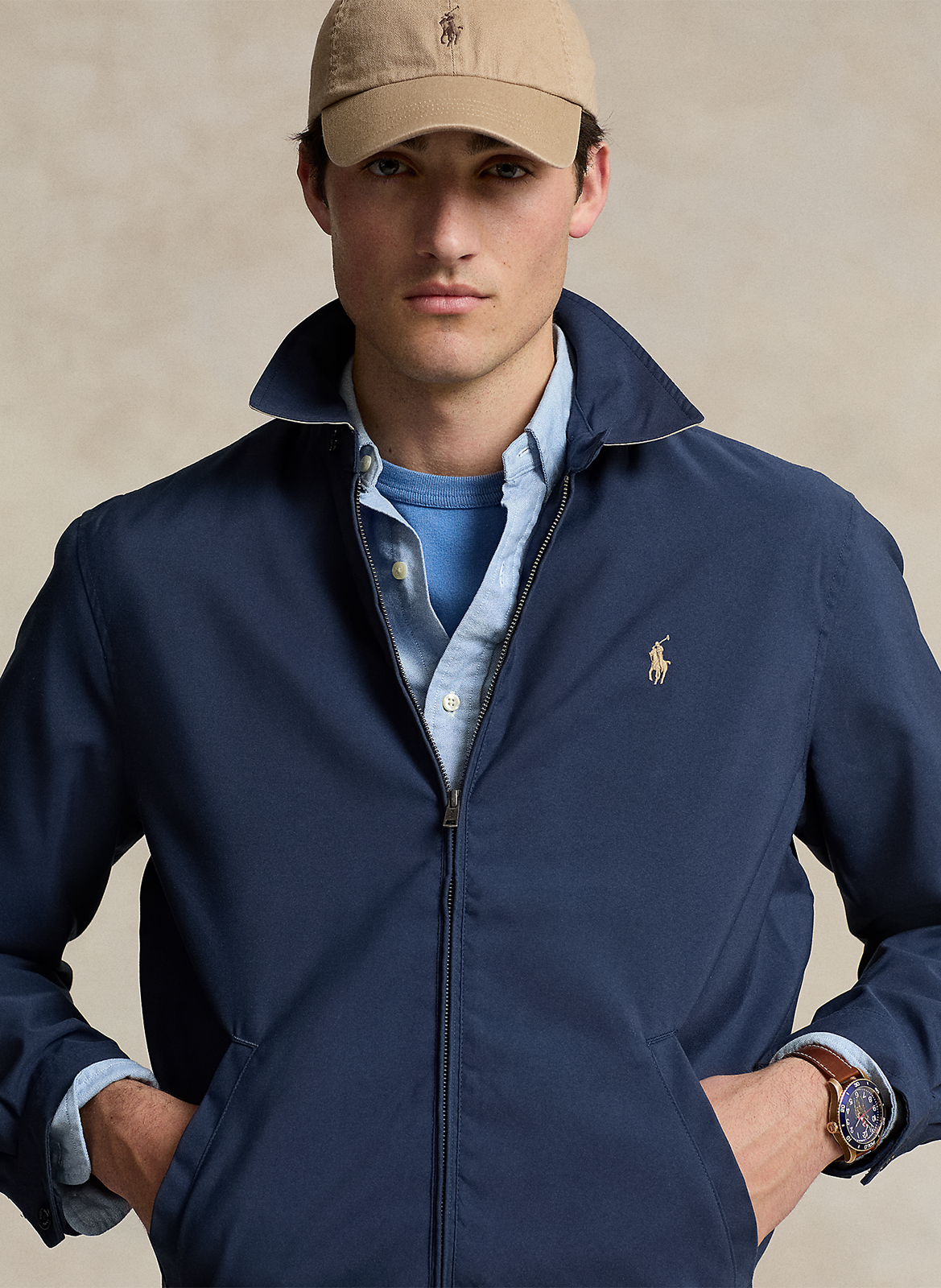 Straight jacket with classic collar POLO RALPH LAUREN Blue
