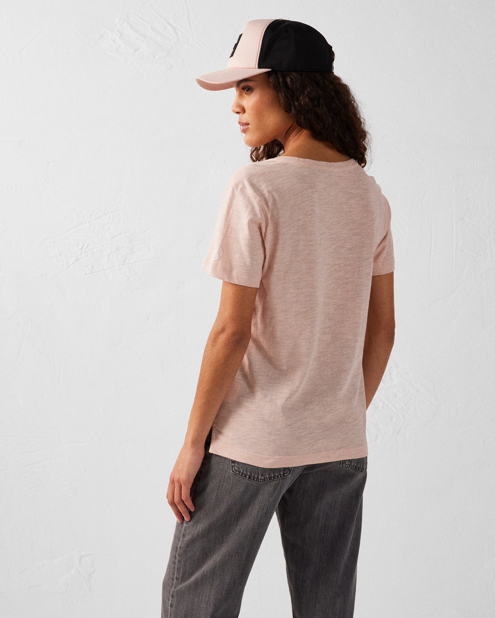 Women's V-neck cotton T-shirt Sonia JOTT Pink