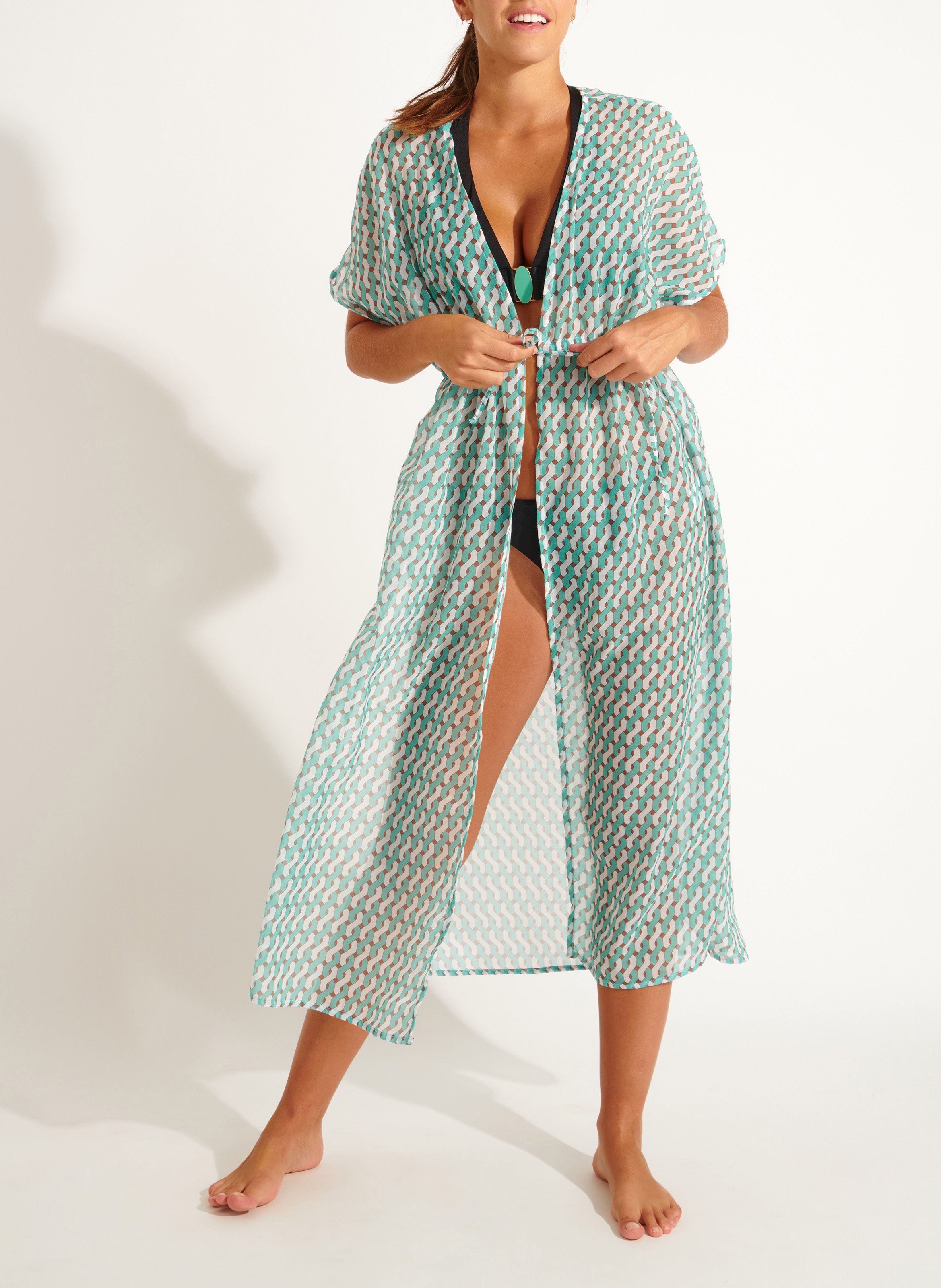 Printed beach tunic LIVIA Green