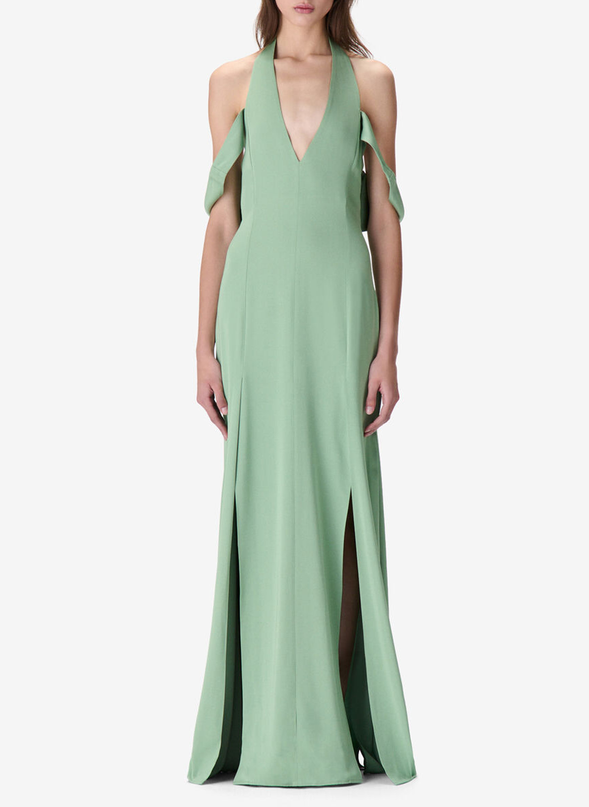 Short asymmetrical dress with patterns IRO Green