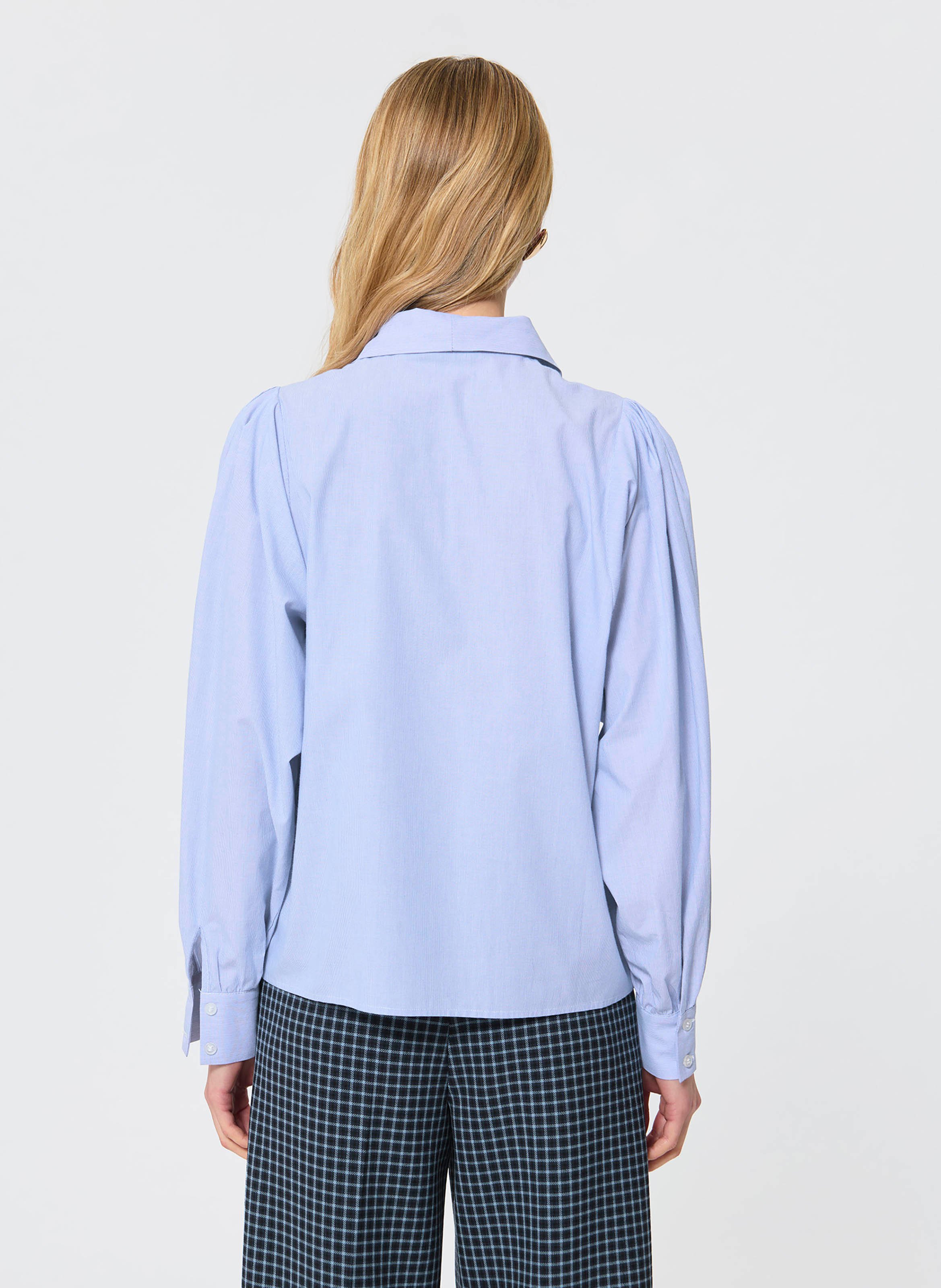 Camicia in cotone con collo a fiocco TARA JARMON Blu