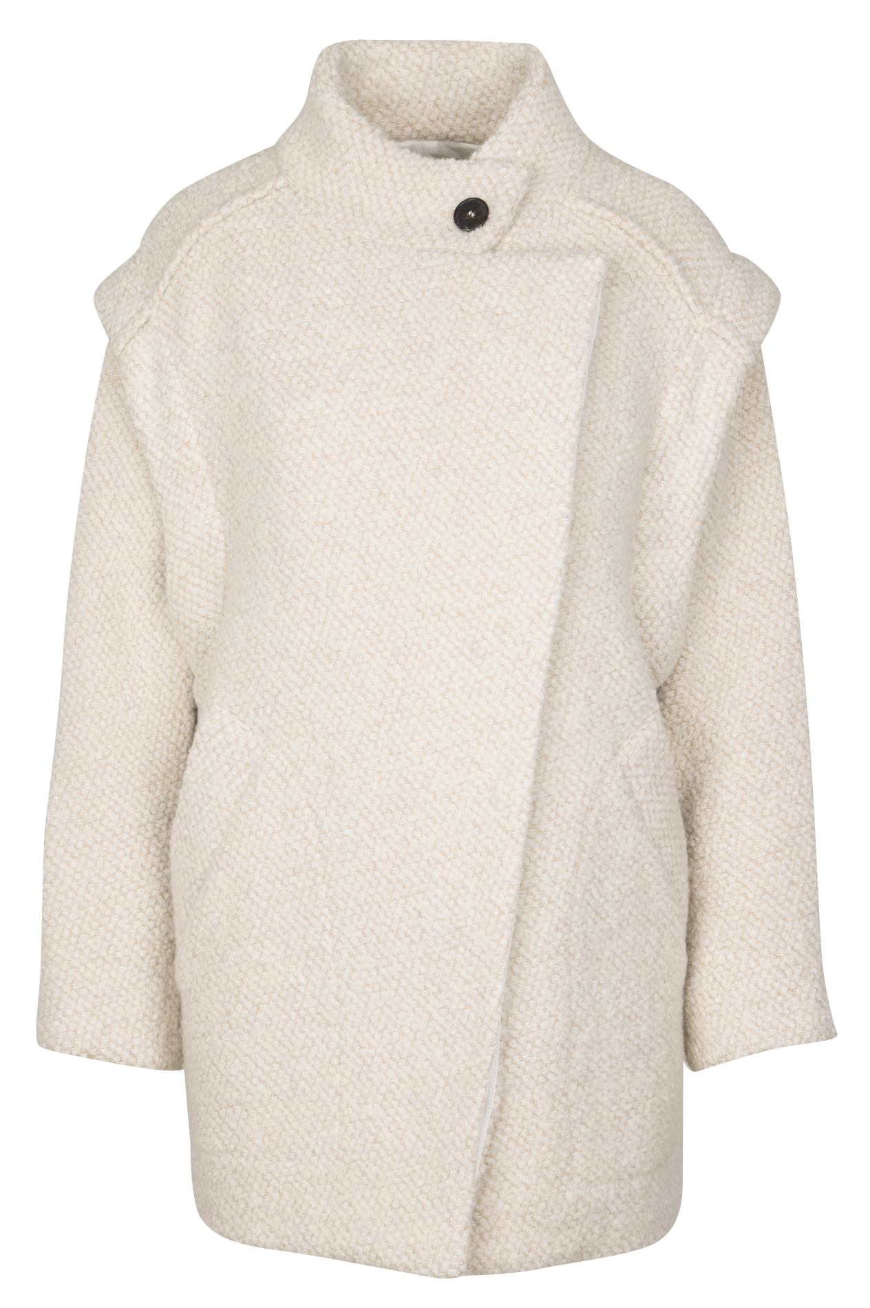 Manteau droit col montant en laine mélangée IRO Beige