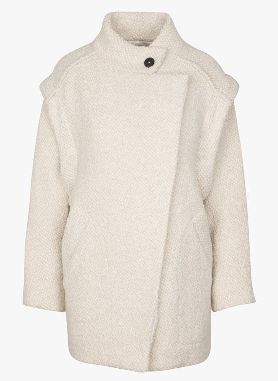 Manteau droit col montant en laine mélangée Pavina Beige Iro
