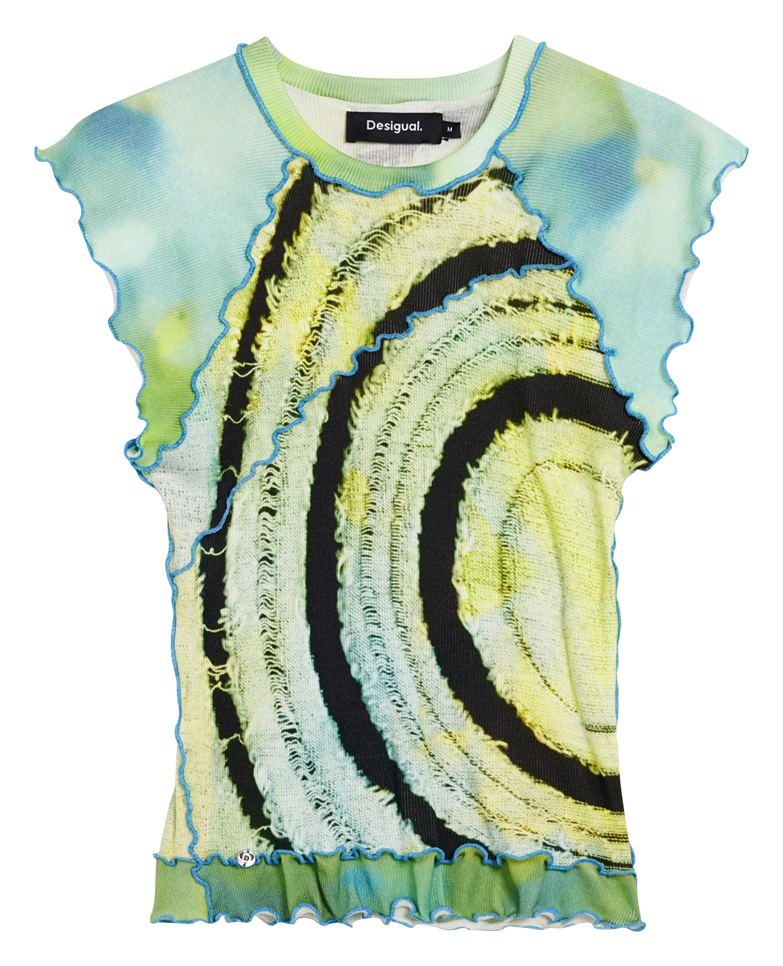 Top imprimé col rond DESIGUAL Vert