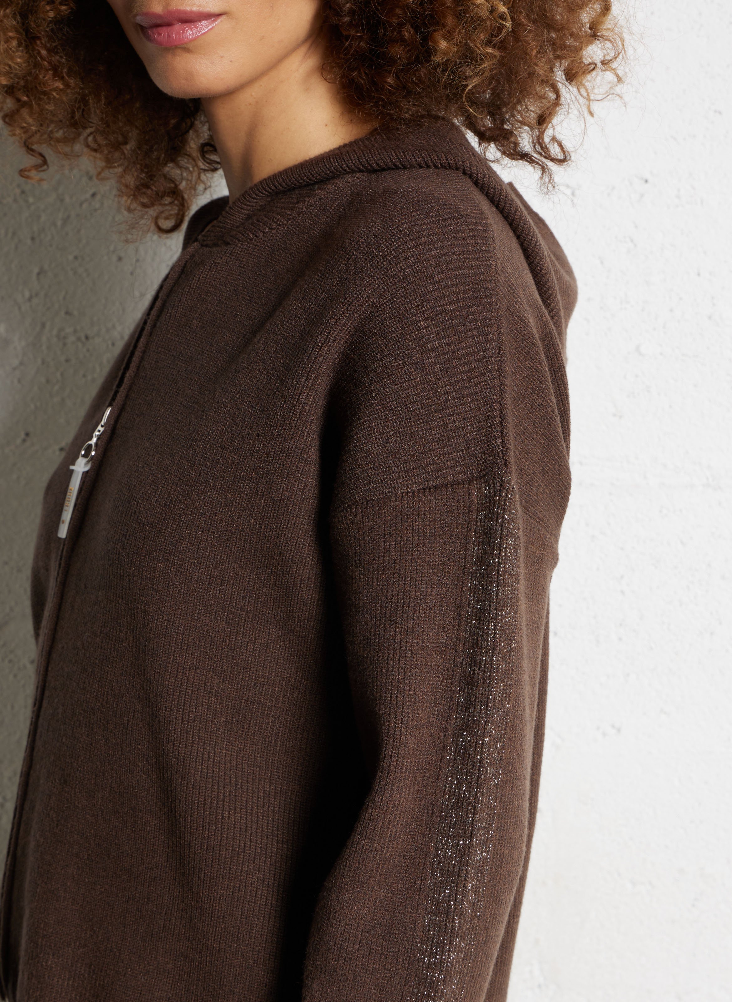 Gilet à capuche ajusté  I CODE Marron