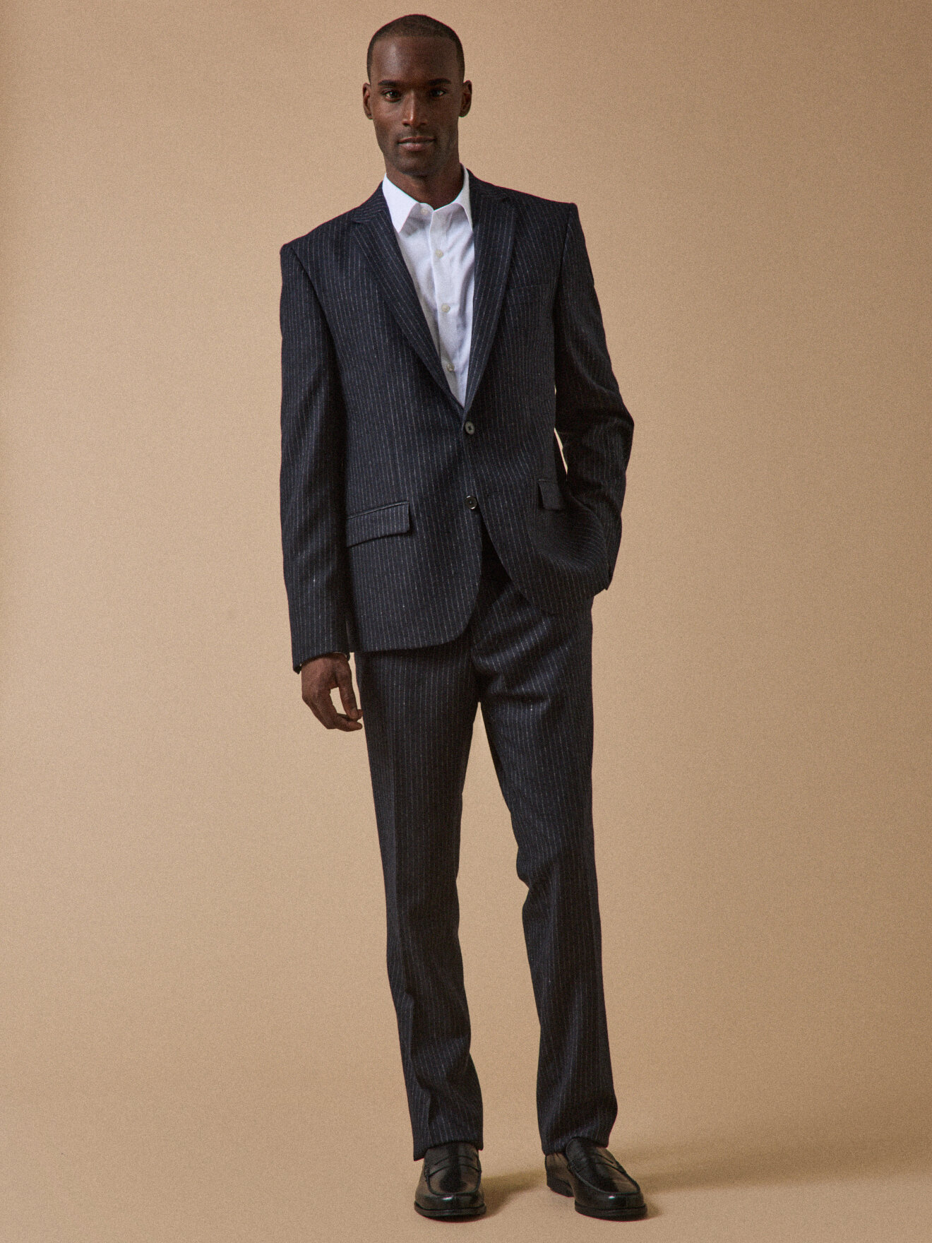 Striped wool suit jacket CYRILLUS Blue