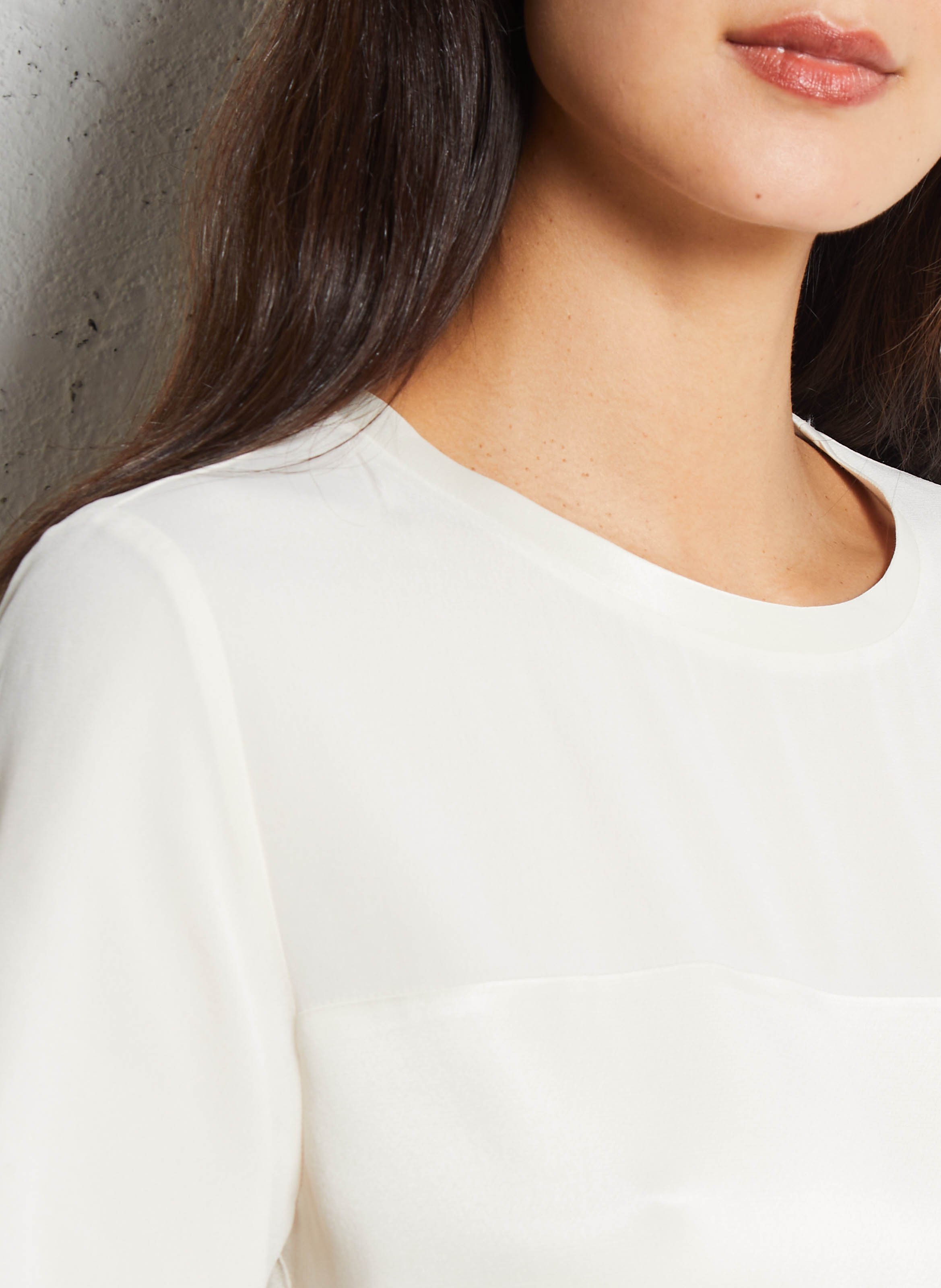 Damen T-Shirt mit kurzen Ärmeln in einfarbigem Fließgewebe LIU JO Beige