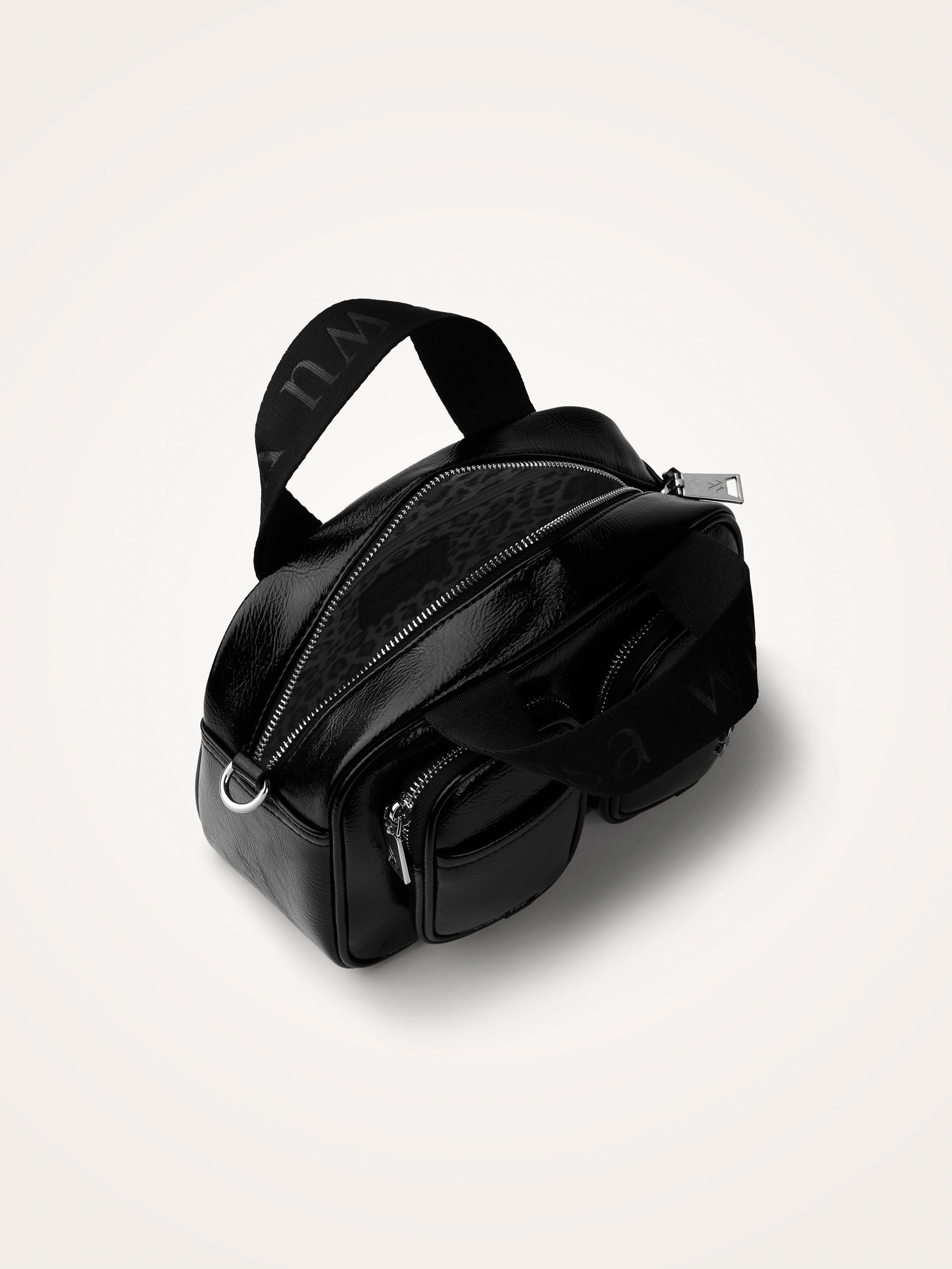 Mini leopard tweed bowling bag VANESSA WU Black