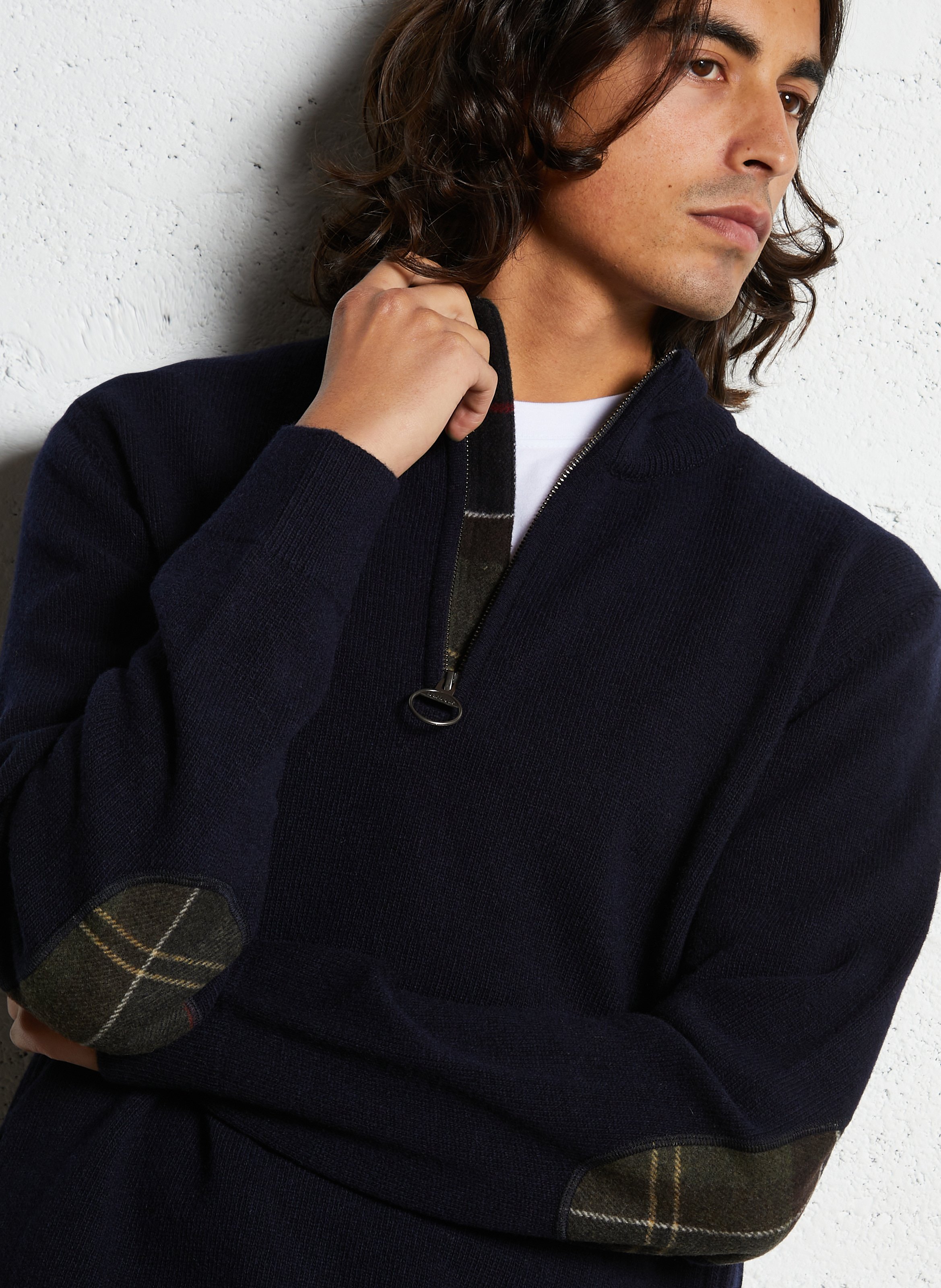 Rechte, wollen trui BARBOUR Blauw