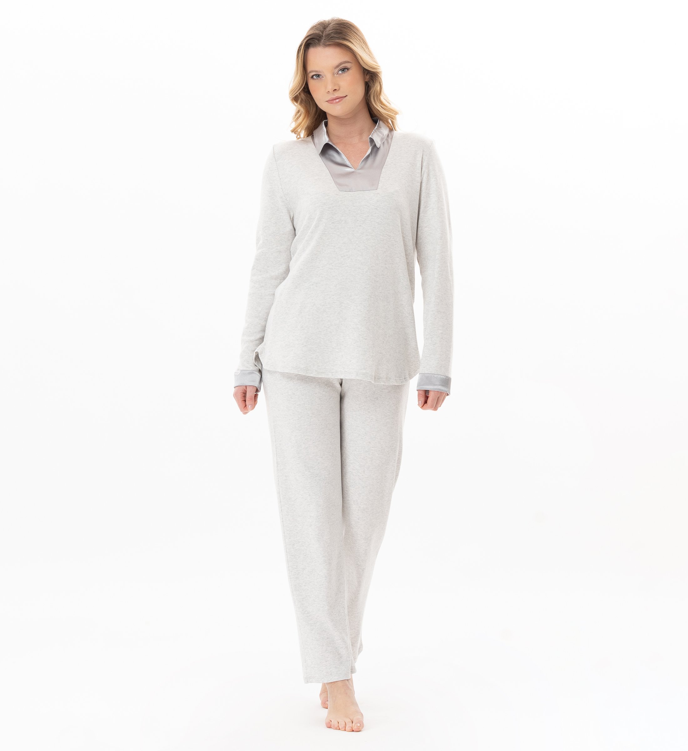 Cotton pajama top LE CHAT Grey