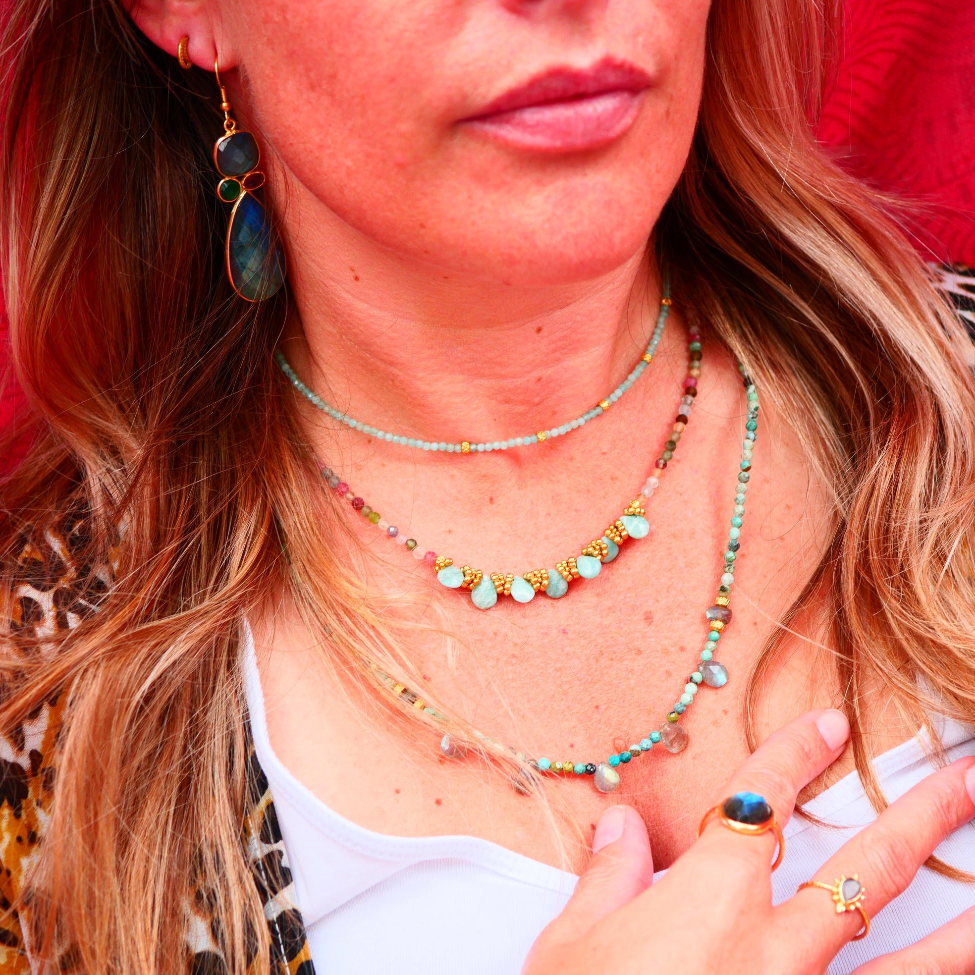 Tourmaline necklace GINANDGER Multicolored