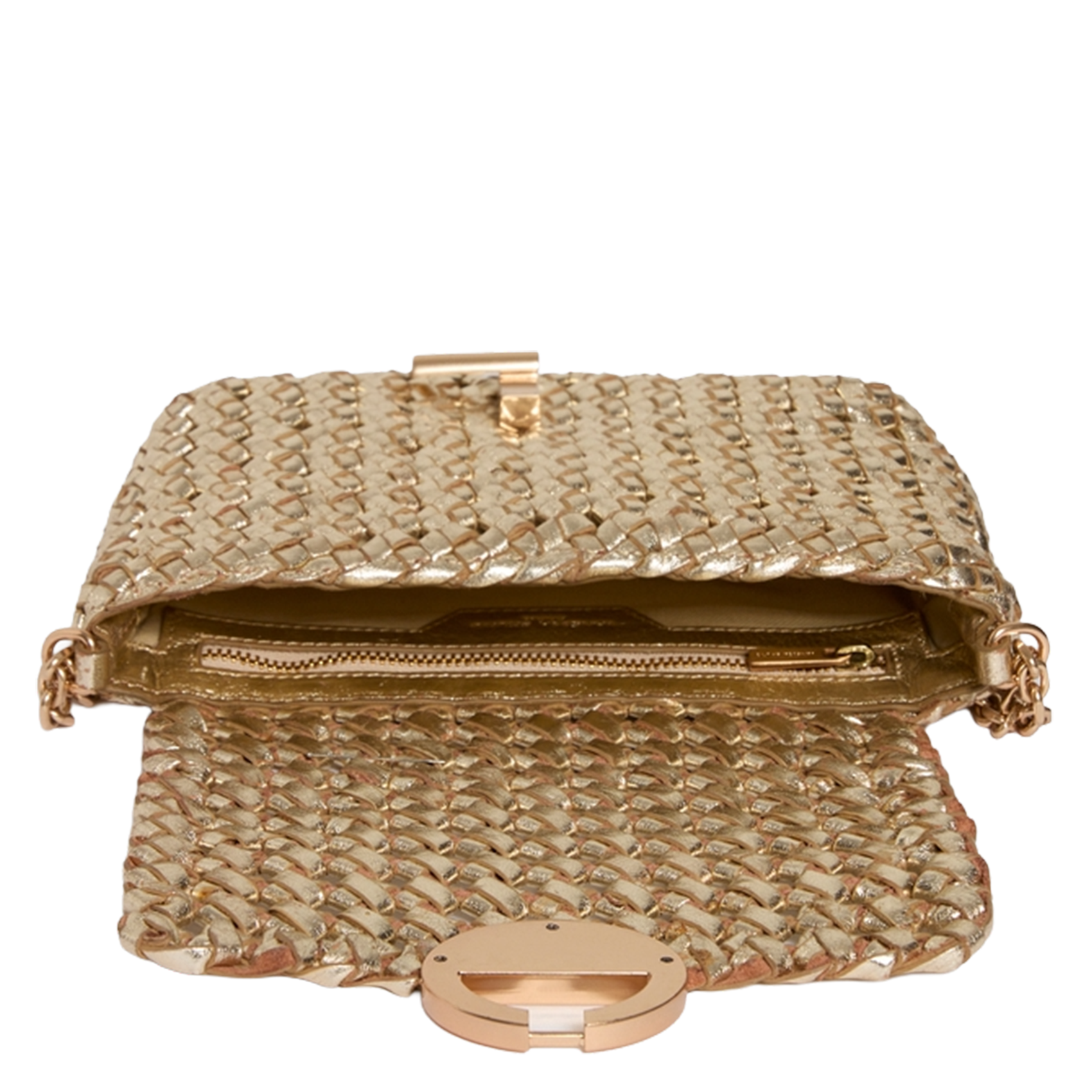 Braided leather shoulder bag VANESSA BRUNO Golden